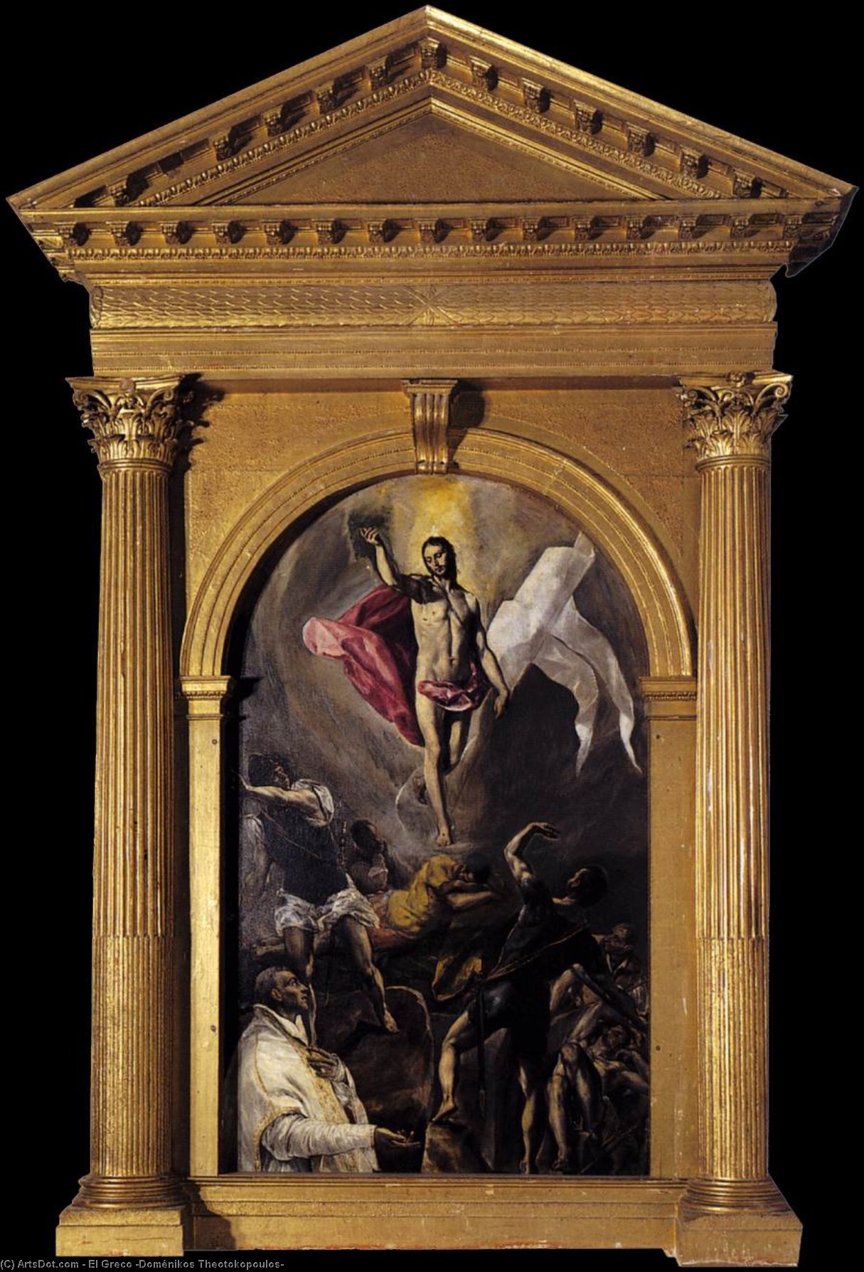 Order Art Reproductions The Resurrection, 1577 by El Greco (Doménikos Theotokopoulos) (1541-1614, Greece) | ArtsDot.com