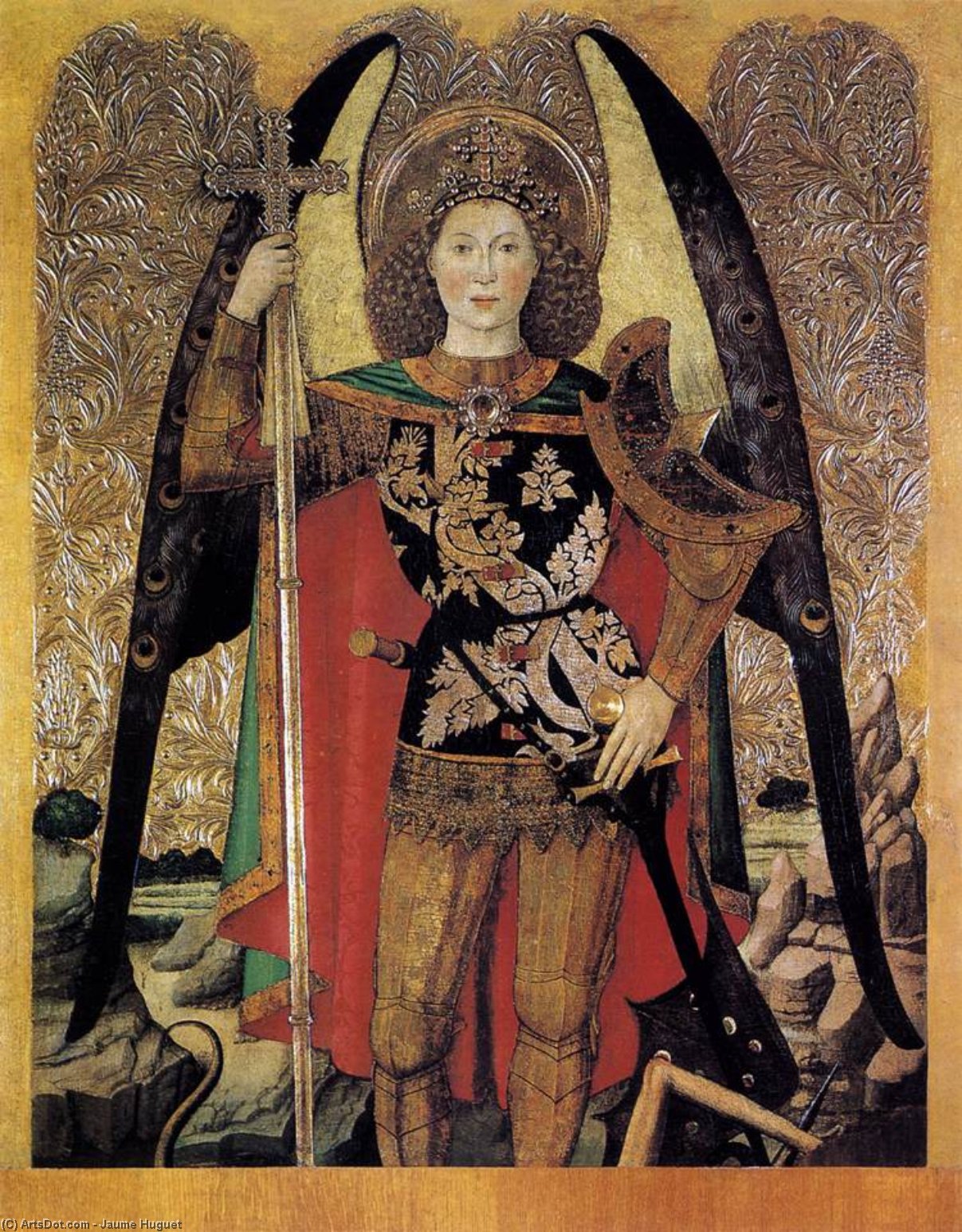 順序 「アート再現 アルコネル・セント・マイケル, 1456 バイ Jaume Huguet (1412-1492, Spain) | ArtsDot.com