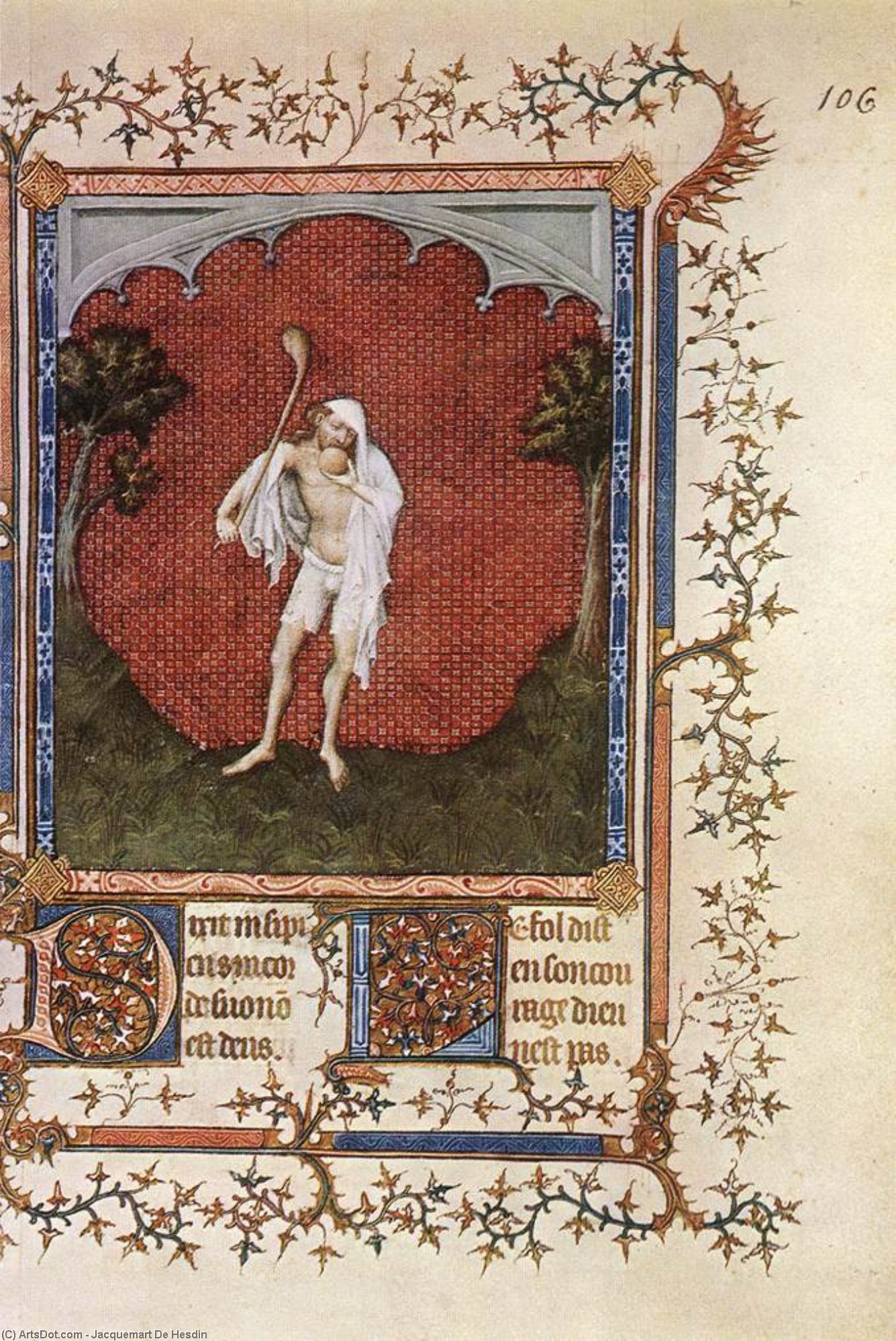 顺序 手工油畫 The Fool 通过 Jacquemart De Hesdin (1355-1414, France) | ArtsDot.com