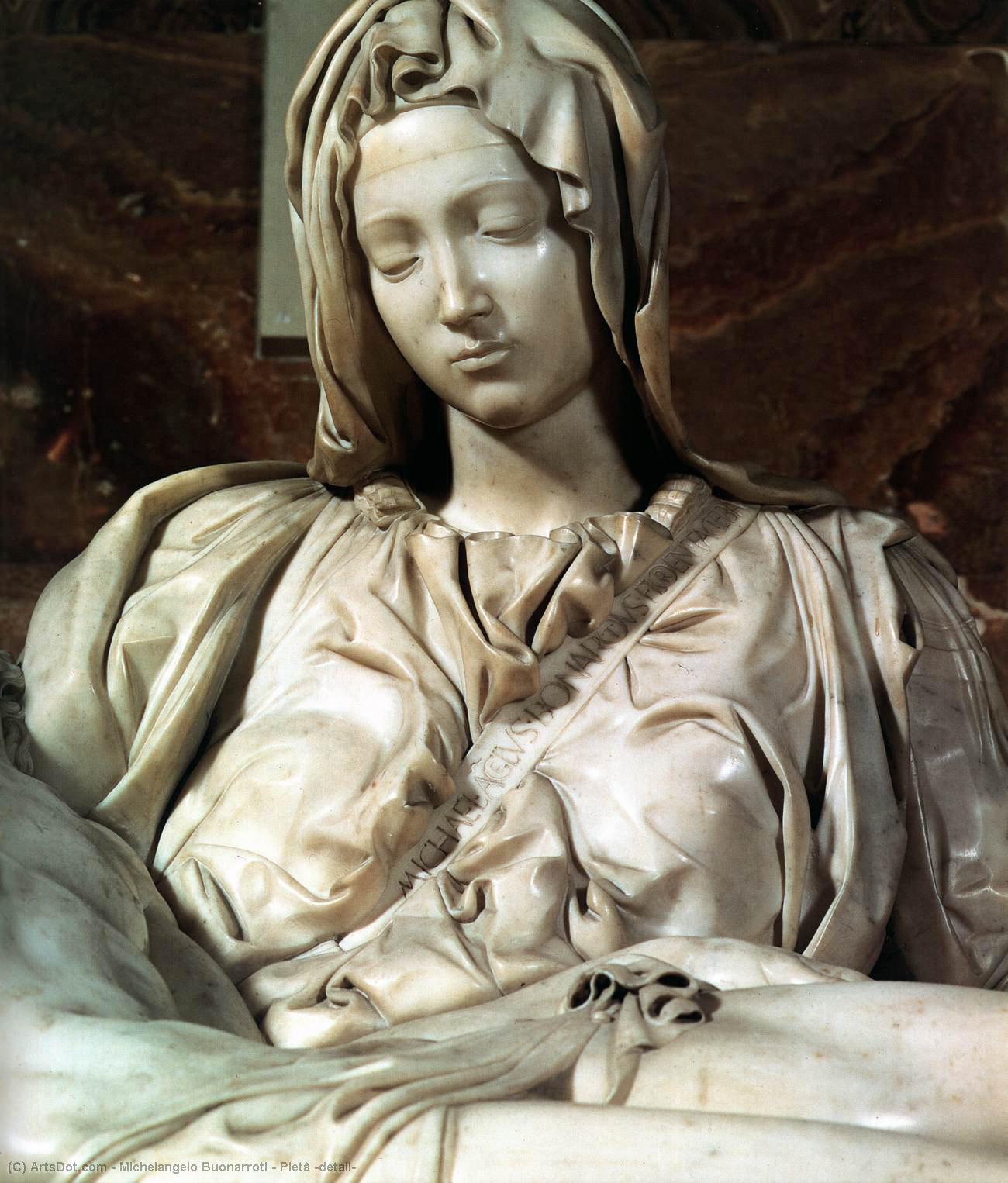 Order Artwork Replica Pietà (detail), 1499 by Michelangelo Buonarroti (1475-1564, Italy) | ArtsDot.com