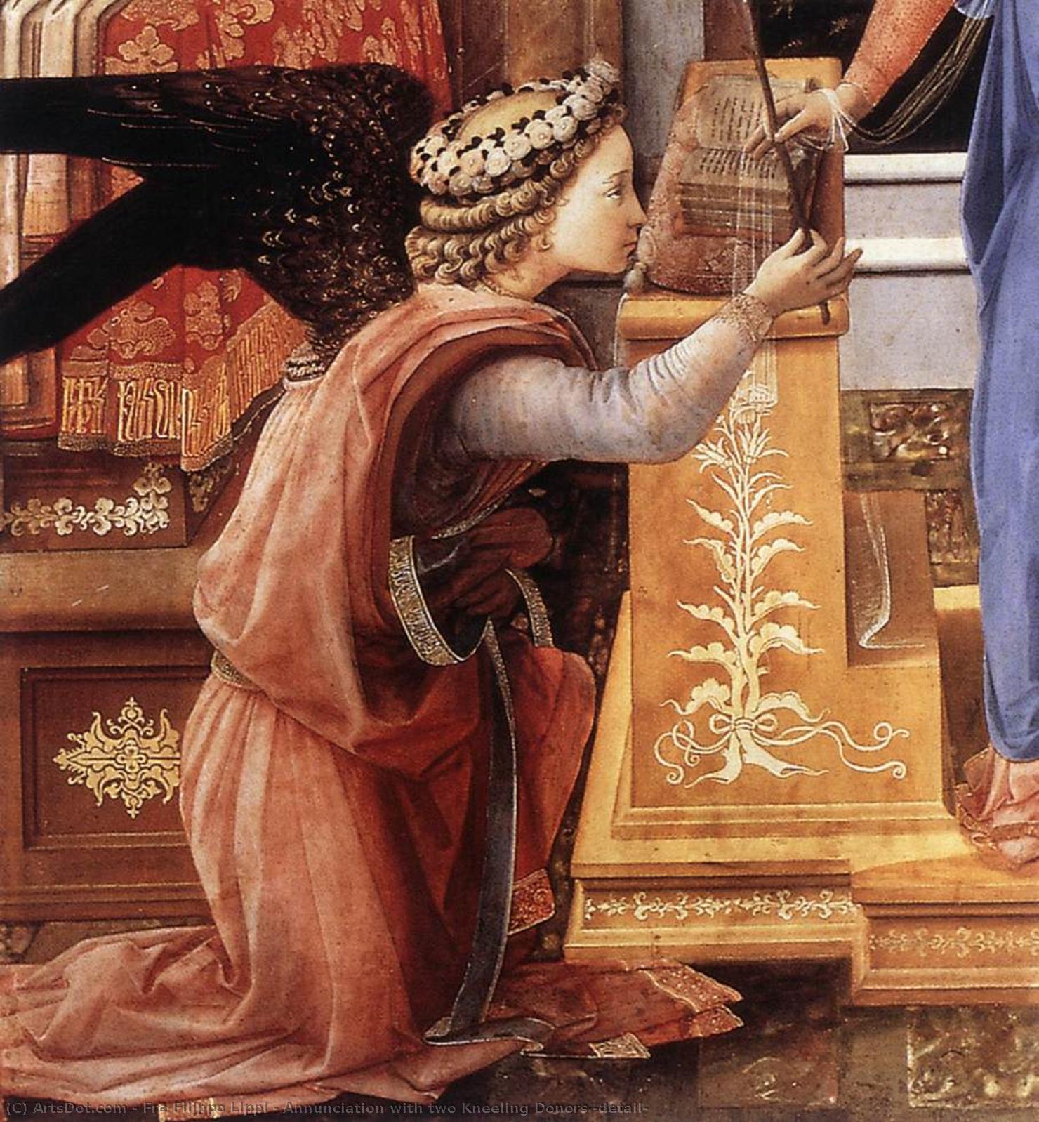 Order Art Reproductions Annunciation with two Kneeling Donors (detail), 1440 by Fra Filippo Lippi (1406-1469, Italy) | ArtsDot.com