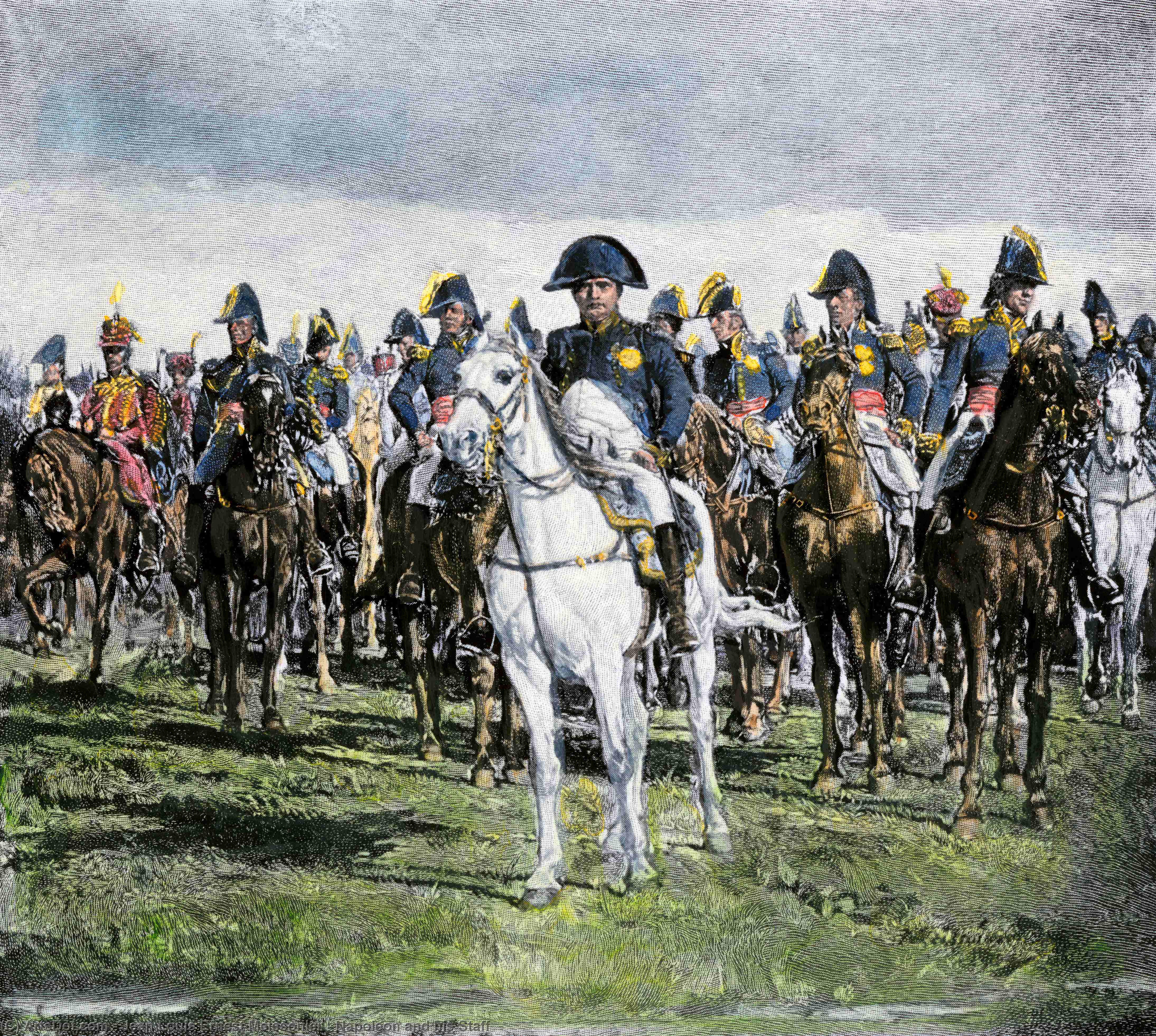 顺序 藝術再現 拿破仑及其工作人员。, 1868 通过 Jean Louis Ernest Meissonier (1815-1891, France) | ArtsDot.com