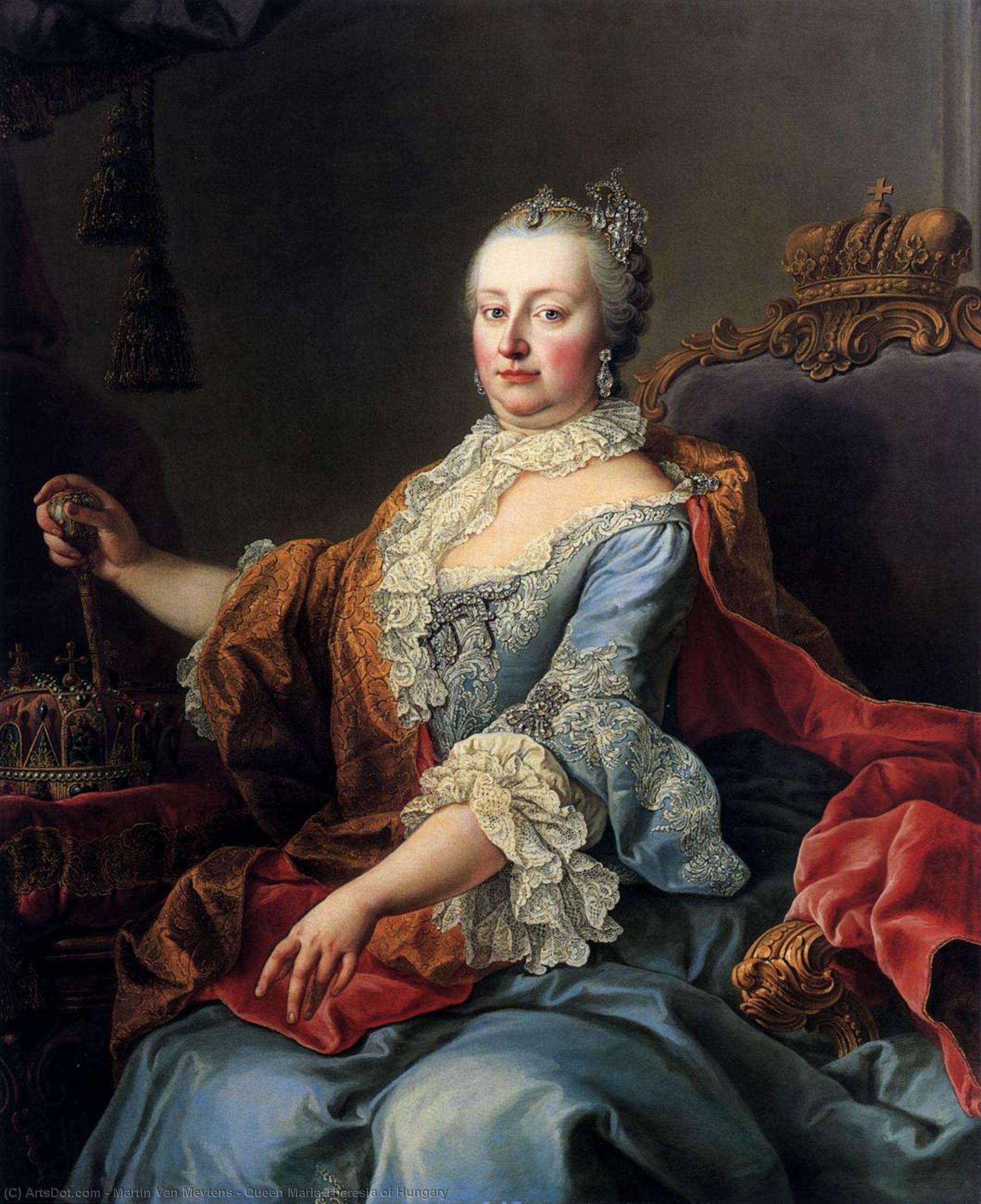 Order Oil Painting Replica Queen Maria Theresia of Hungary, 1759 by Martin Van Meytens (1695-1770, Sweden) | ArtsDot.com