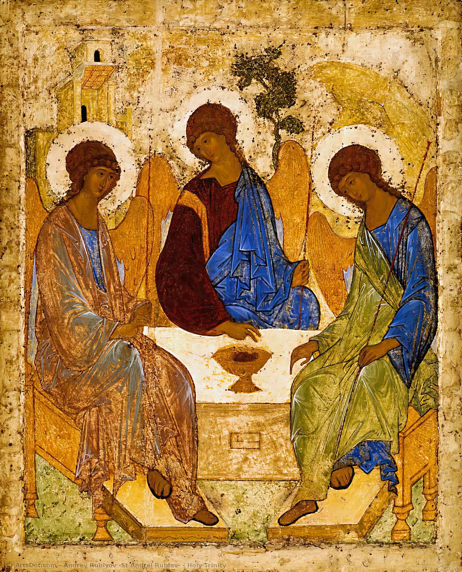 Buy Museum Art Reproductions Holy Trinity, 1411 by Andrey Rublyov (St Andrei Rublev) (1360-1428, Russia) | ArtsDot.com