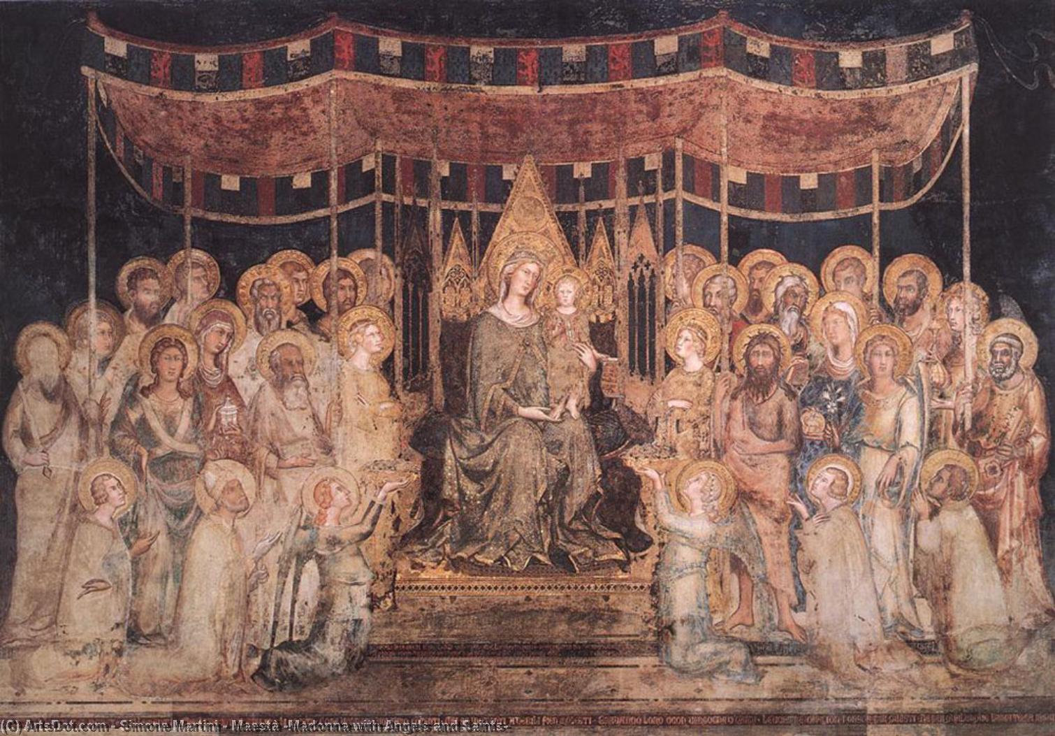 Buy Museum Art Reproductions Maestà (Madonna with Angels and Saints), 1315 by Simone Martini (1284-1344, Italy) | ArtsDot.com