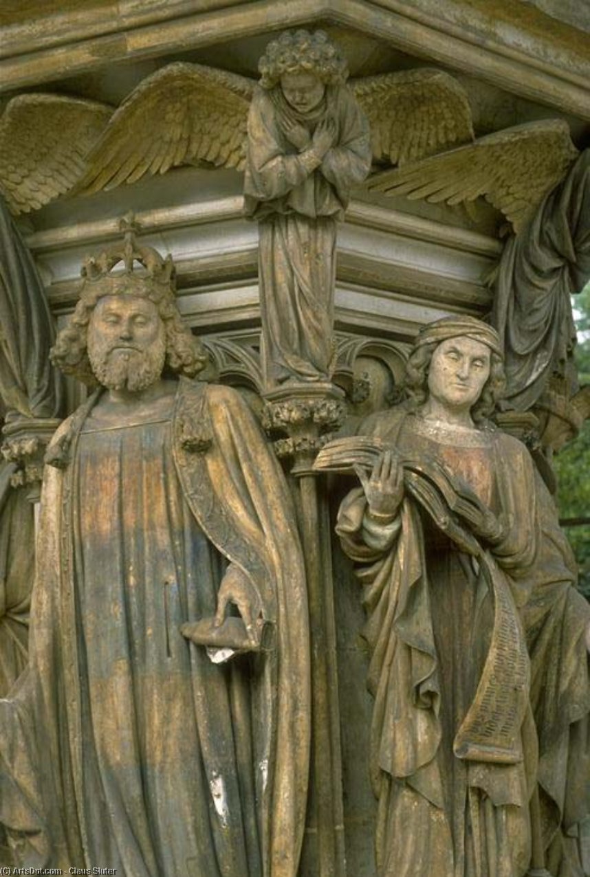 順序 絵画のコピー モーセの井戸:預言者デビッドとジェレミア, 1395 バイ Claus Sluter (1355-1406, Netherlands) | ArtsDot.com