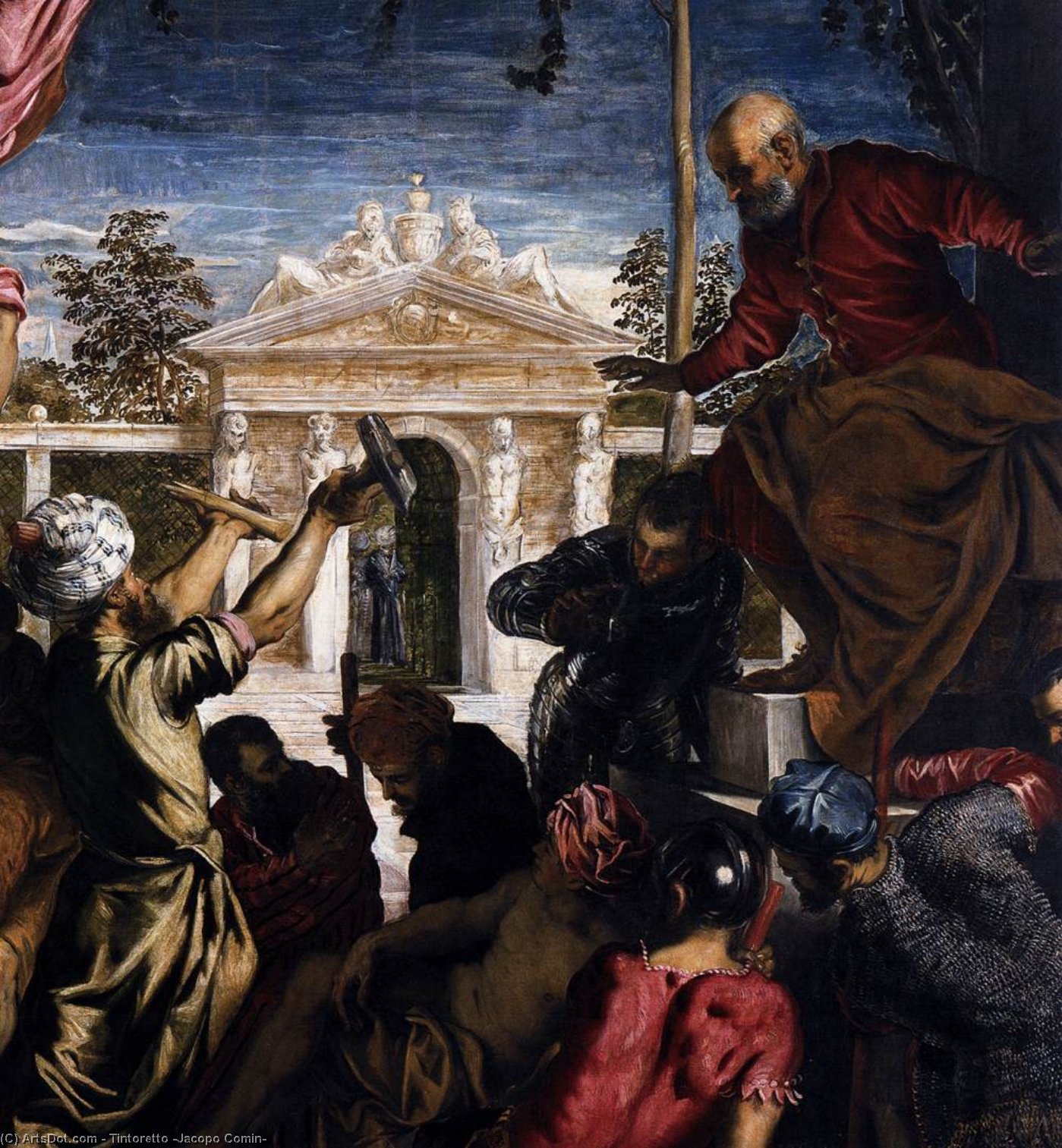Ordinare Riproduzioni Di Belle Arti Il miracolo di San Marco che libera lo schiavo (particolare), 1548 di Tintoretto (Jacopo Comin) (1518-1594, Italy) | ArtsDot.com