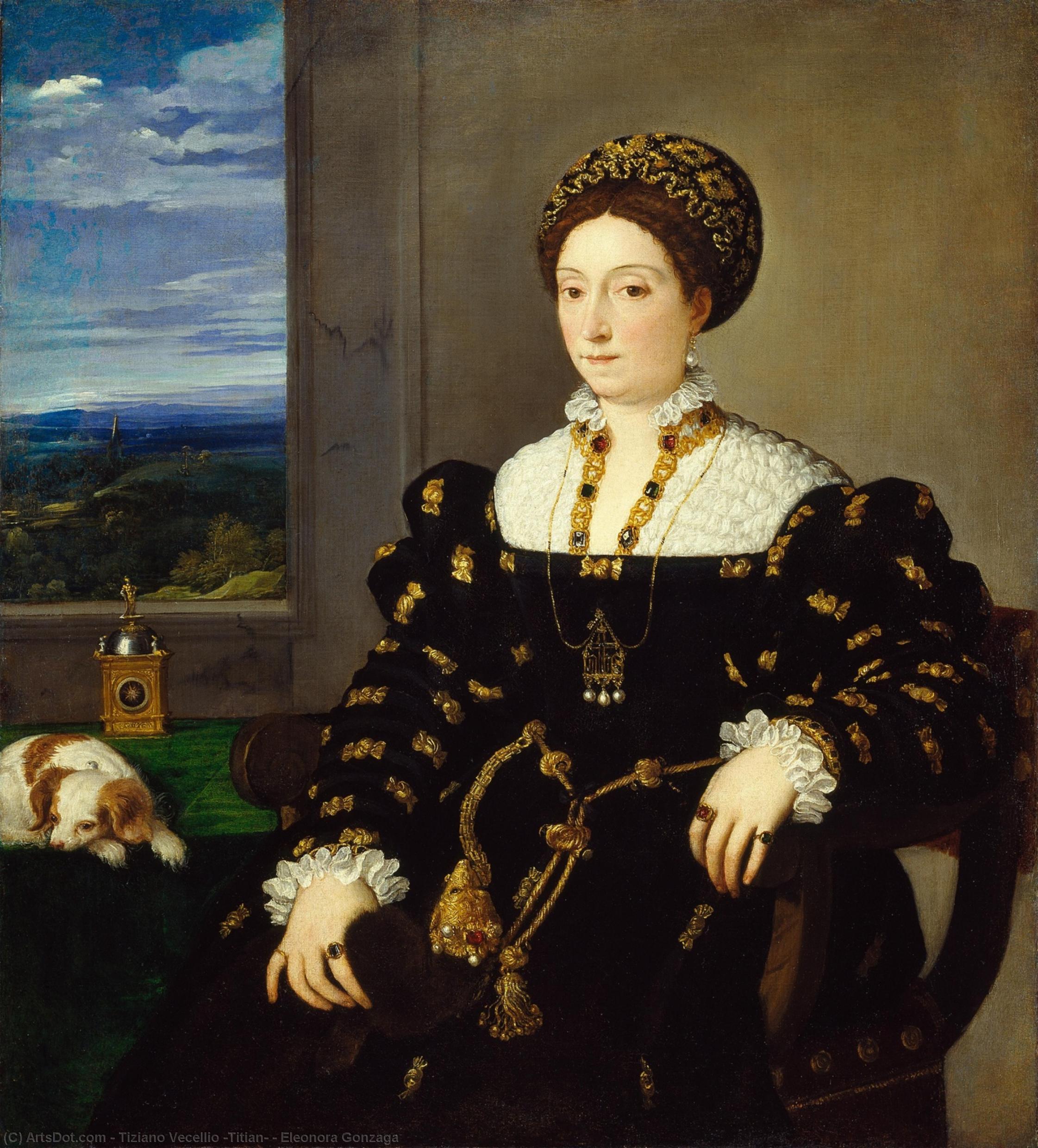 Holen Museumsqualität Prints Eleonora Gonzaga, 1538 von Tiziano Vecellio (Titian) (1490-1576, Italy) | ArtsDot.com