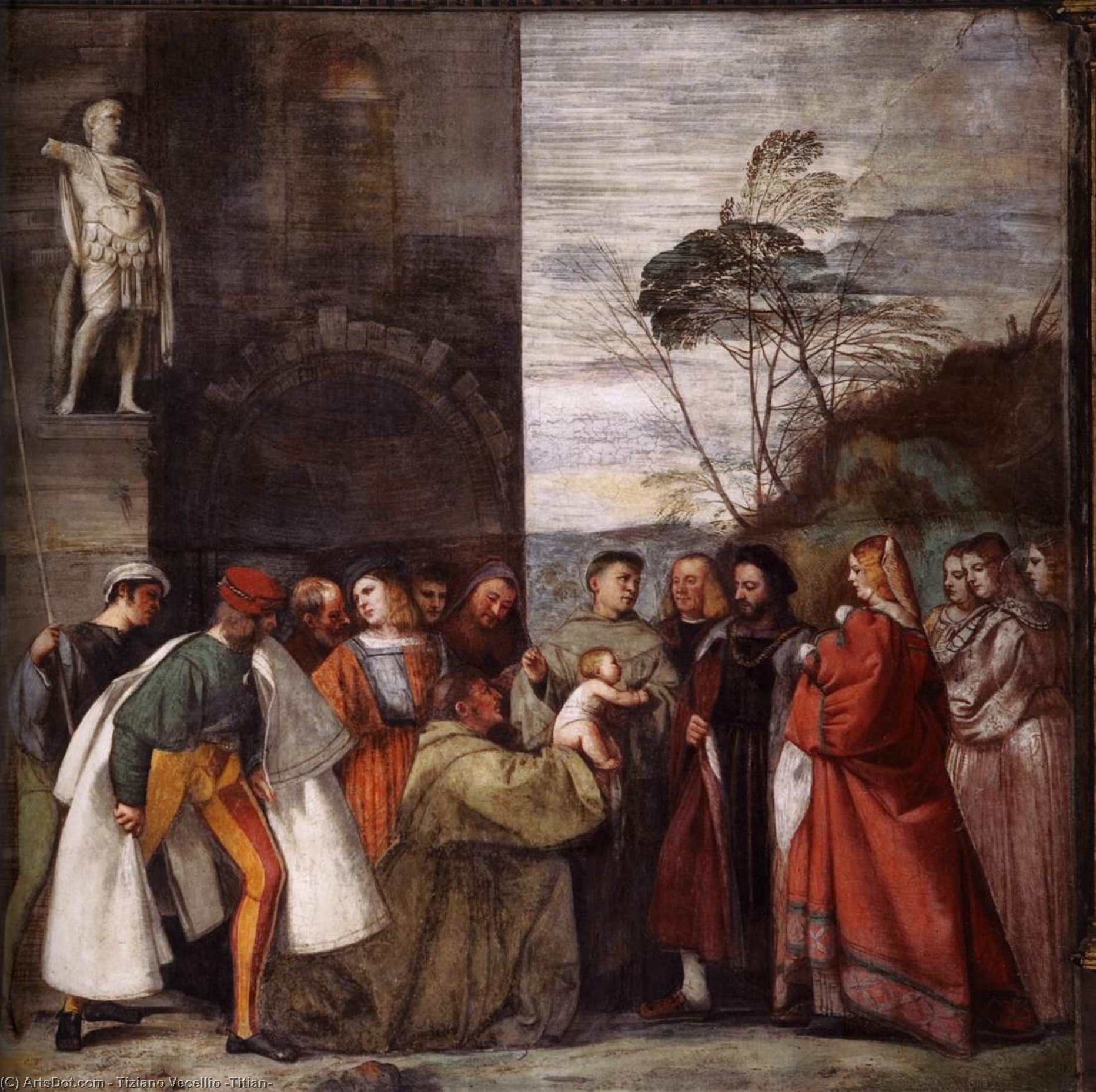 Buy Museum Art Reproductions The Miracle of the Newborn Child, 1511 by Tiziano Vecellio (Titian) (1490-1576, Italy) | ArtsDot.com
