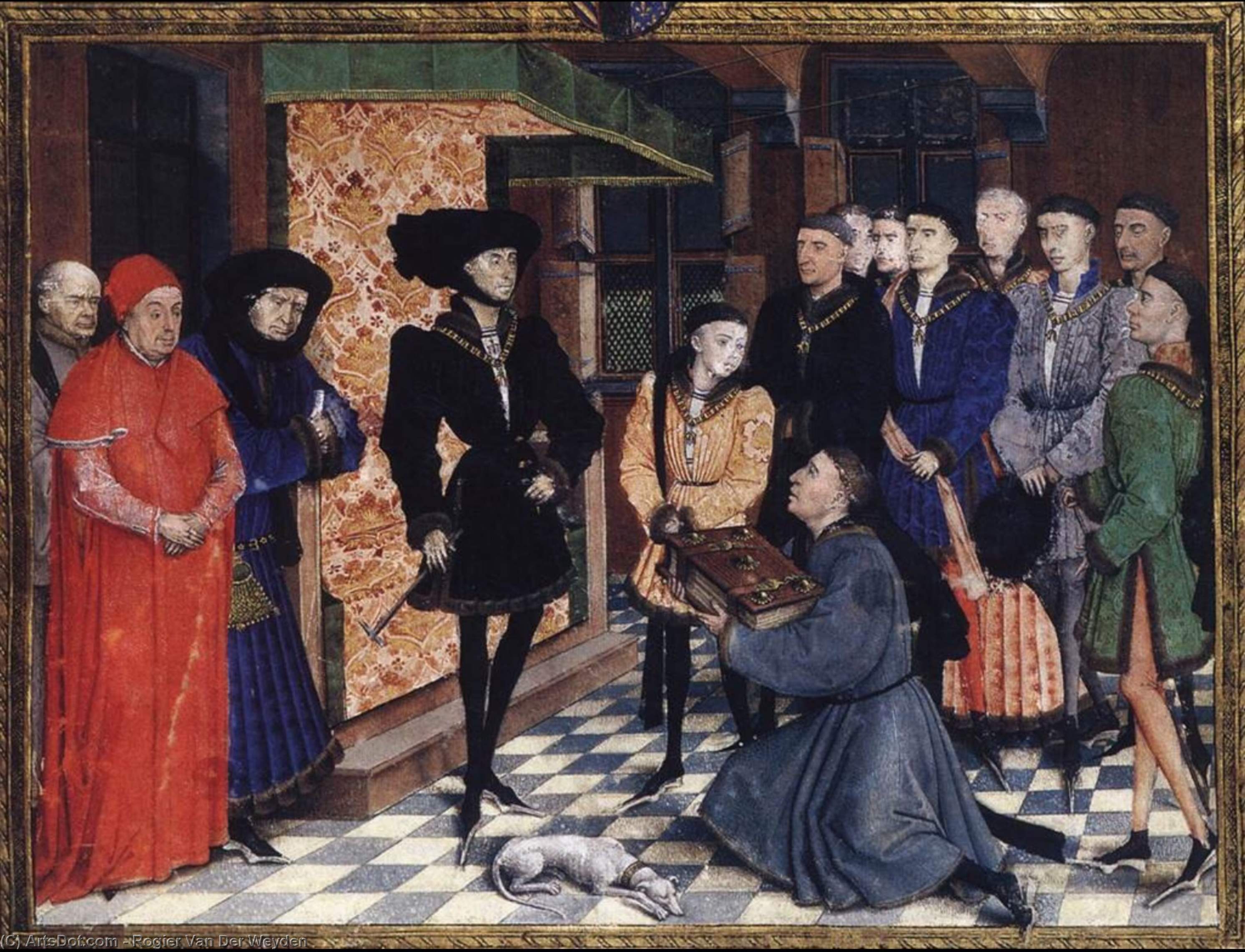 Buy Museum Art Reproductions Miniature from the first page of the Chroniques de Hainaut, 1448 by Rogier Van Der Weyden (1400-1464, Belgium) | ArtsDot.com