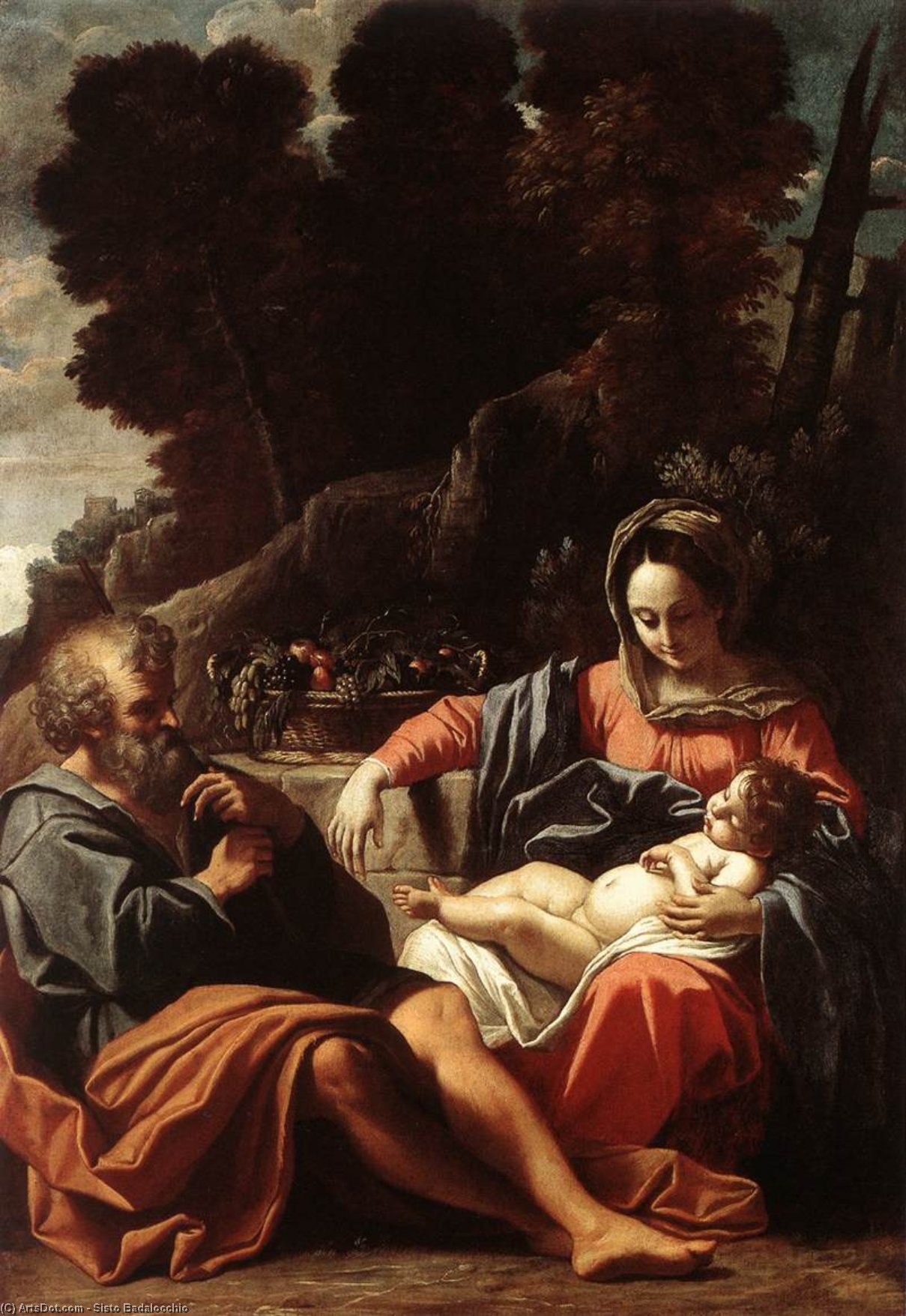 Order Oil Painting Replica The Holy Family, 1610 by Sisto Badalocchio (1585-1647, Italy) | ArtsDot.com