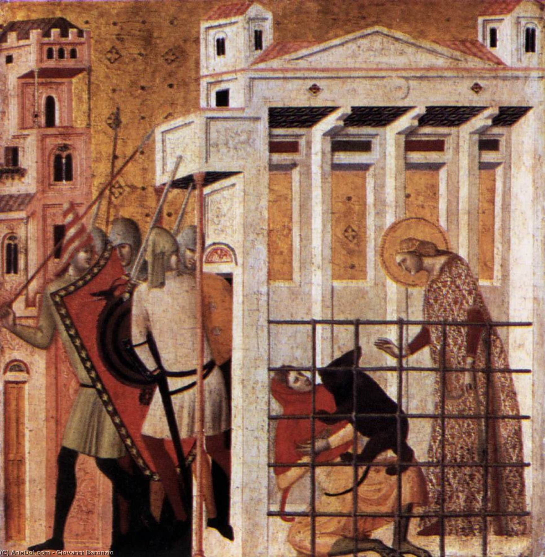 顺序 油畫 St Colomba: St Colomba Saved by a, 1340 通过 Giovanni Baronzio (灵感来自) | ArtsDot.com