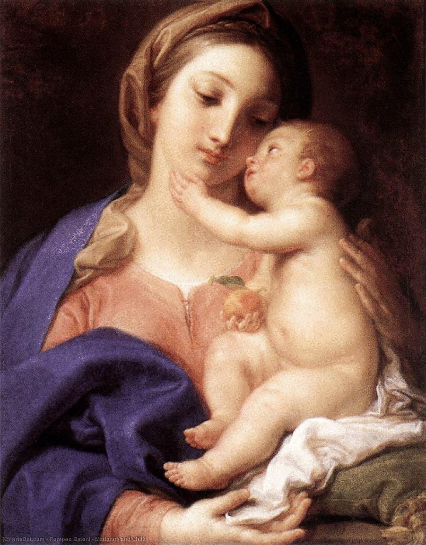 顺序 油畫 Madonna and Child 。, 1742 通过 Pompeo Batoni (1708-1787, Italy) | ArtsDot.com