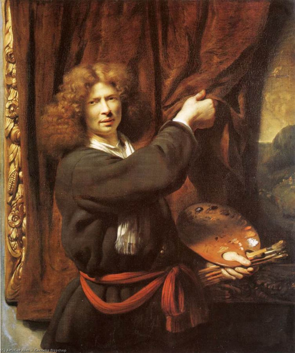 Obter Reproduções De Belas Artes Auto-retrato, 1668 por Cornelis Bisschop (1630-1674, Netherlands) | ArtsDot.com