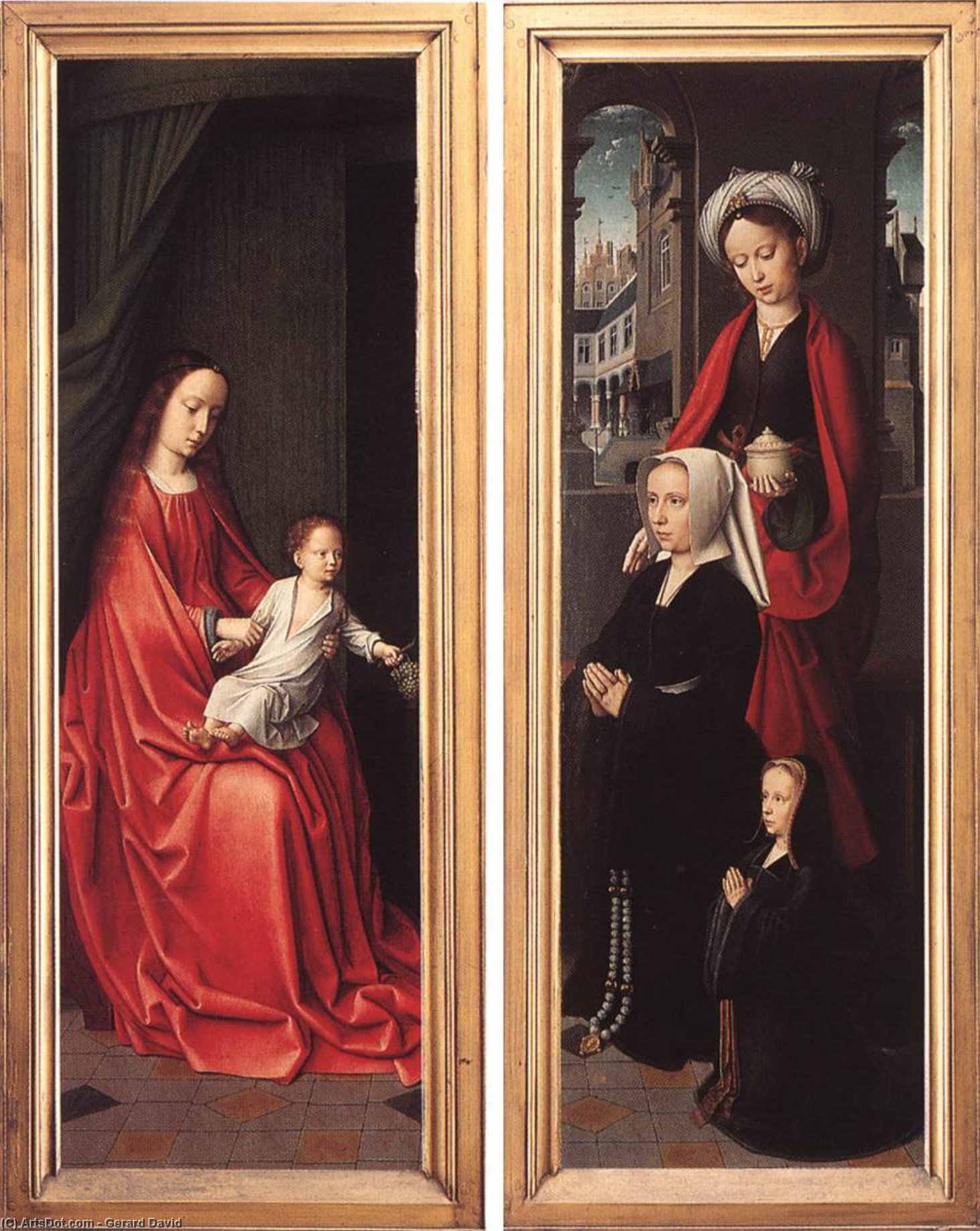 Order Artwork Replica Triptych of Jan Des Trompes (rear of the wings), 1505 by Gerard David (1450-1523, Netherlands) | ArtsDot.com