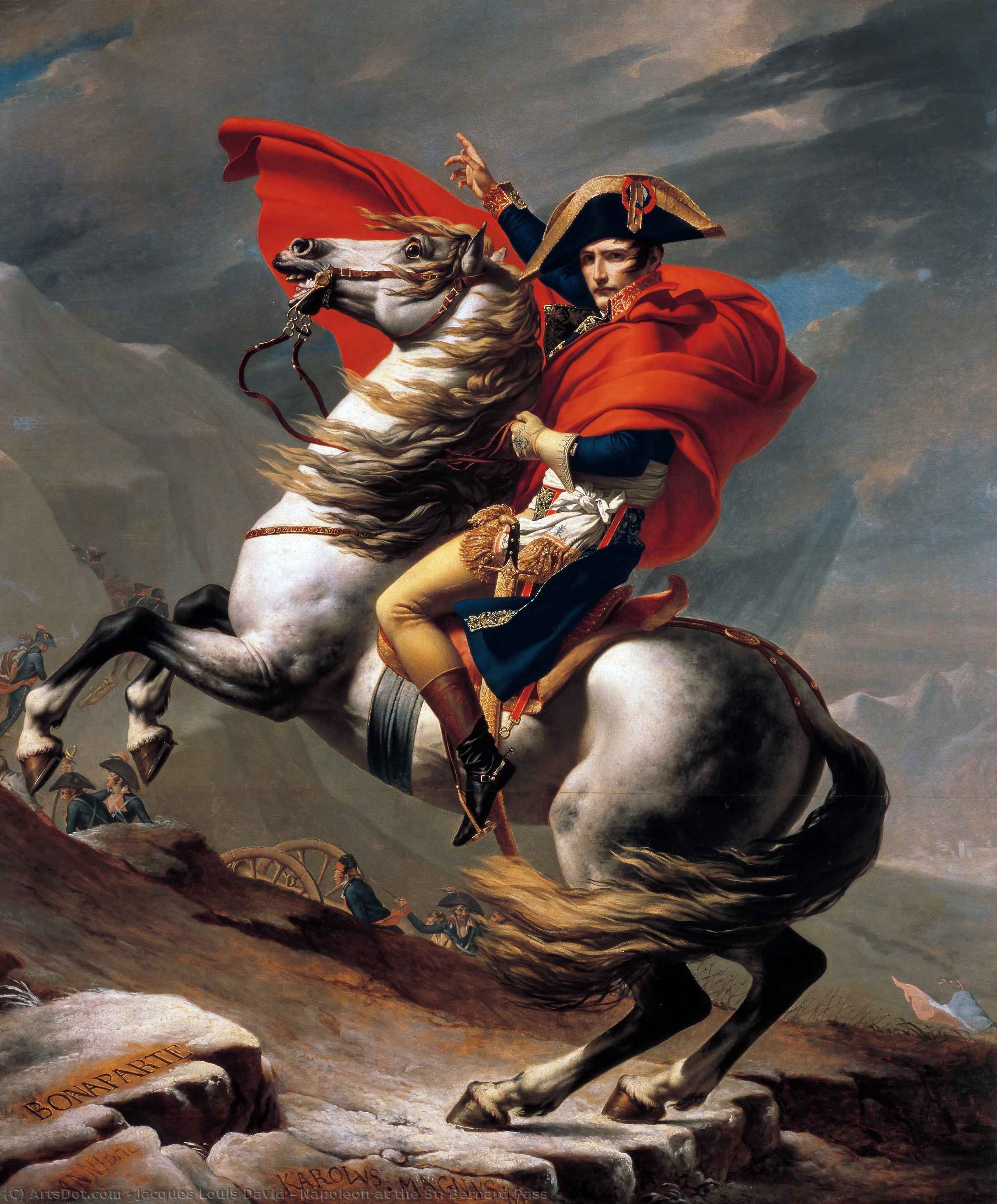 Получить Репродукции Произведений Искусства Наполеон на перевале Святого Бернарда, 1801 по Jacques Louis David (1748-1800, France) | ArtsDot.com
