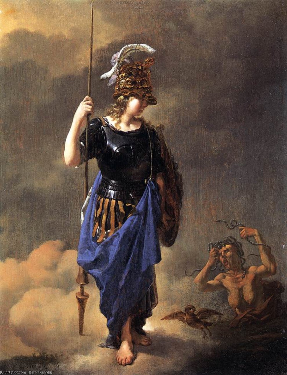 Adquirir Reproducciones De Pinturas Pallas Athene Visitas Invidia, 1652 de Karel Dujardin (1626-1678, Netherlands) | ArtsDot.com
