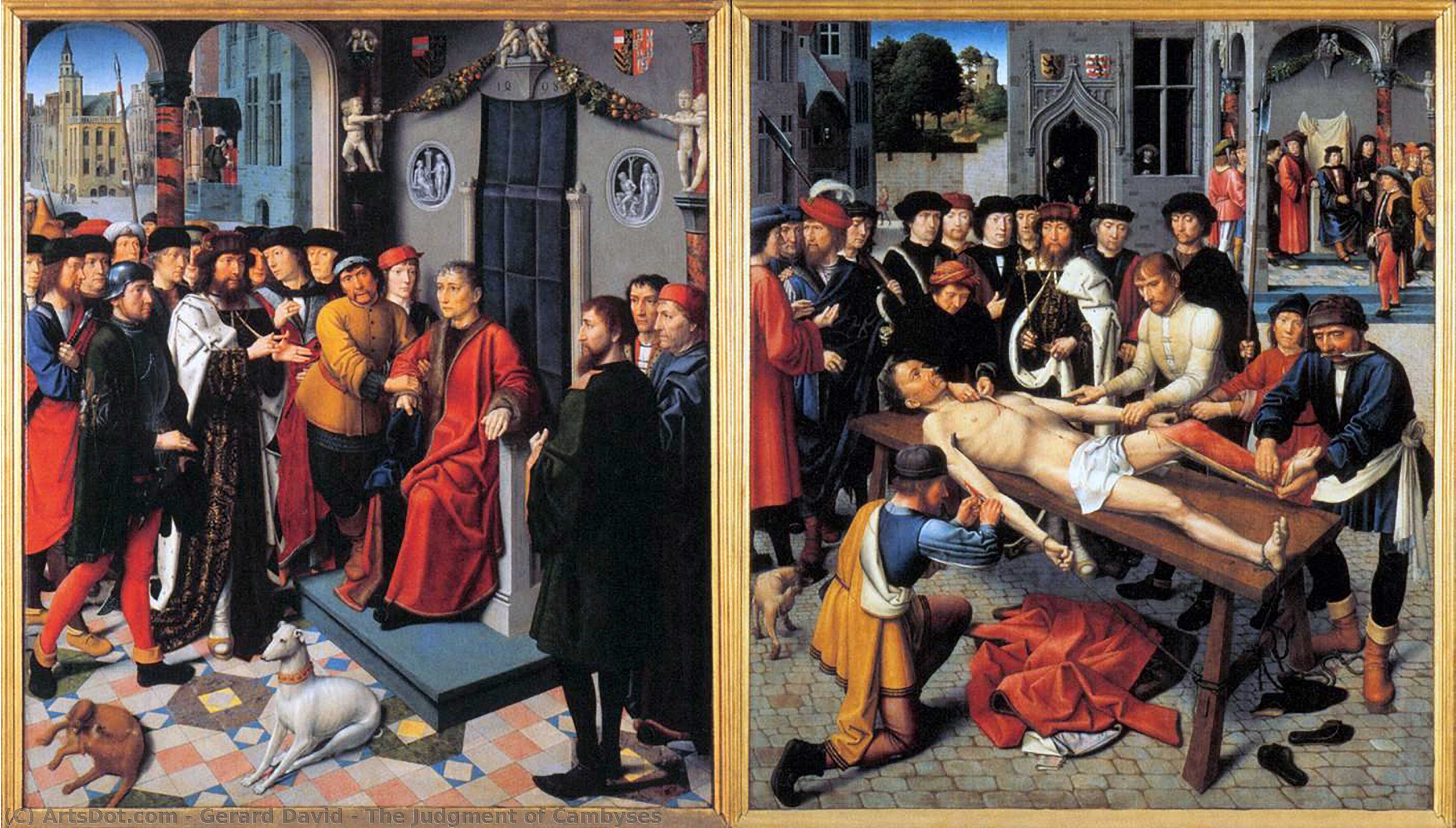 Compra Riproduzioni D'arte Del Museo Il Giudizio di Cambyses, 1498 di Gerard David (1450-1523, Netherlands) | ArtsDot.com