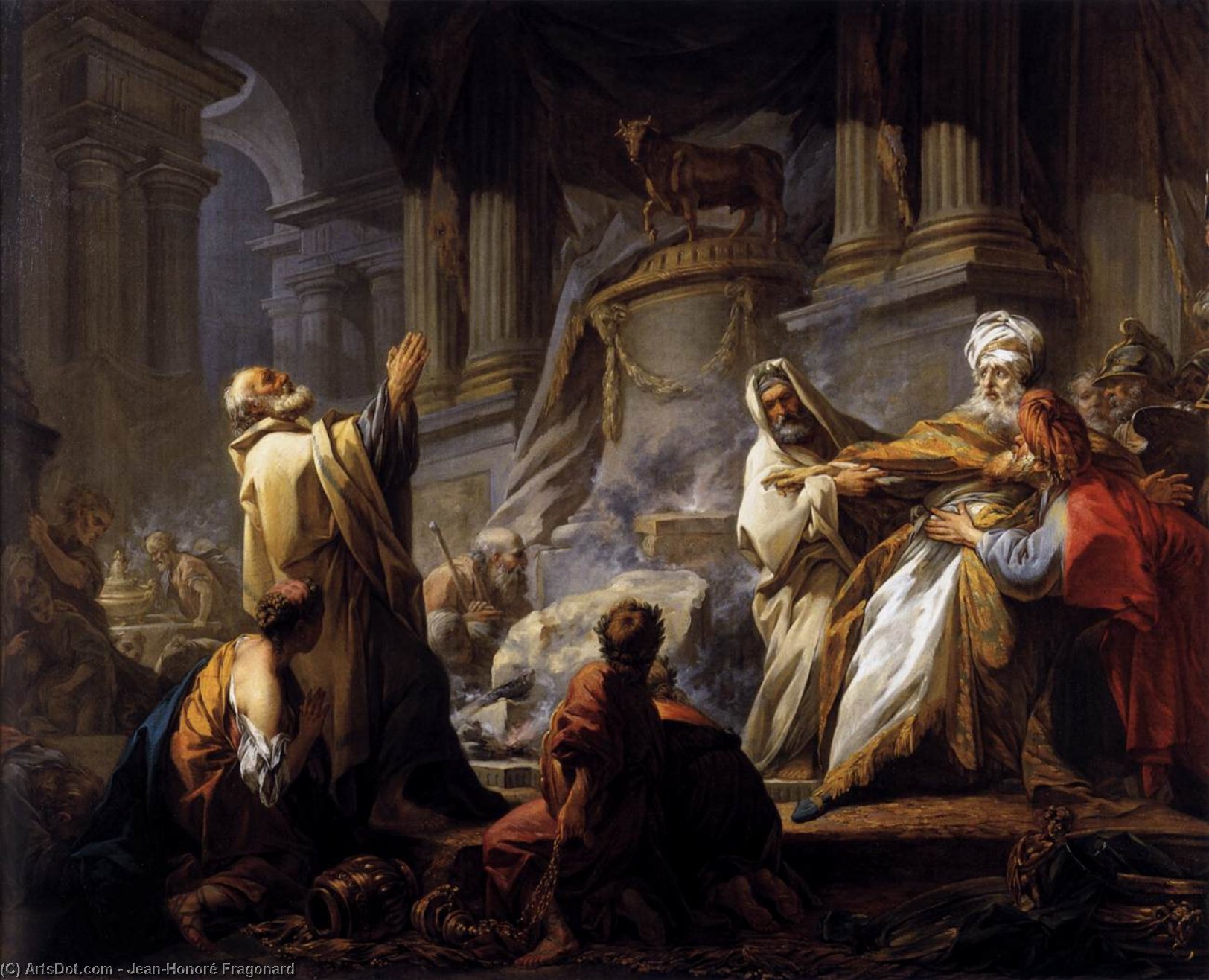 Ordinare Riproduzioni Di Quadri Jeroboam offre sacrificio per l`idolo, 1752 di Jean-Honoré Fragonard (1732-1806, France) | ArtsDot.com