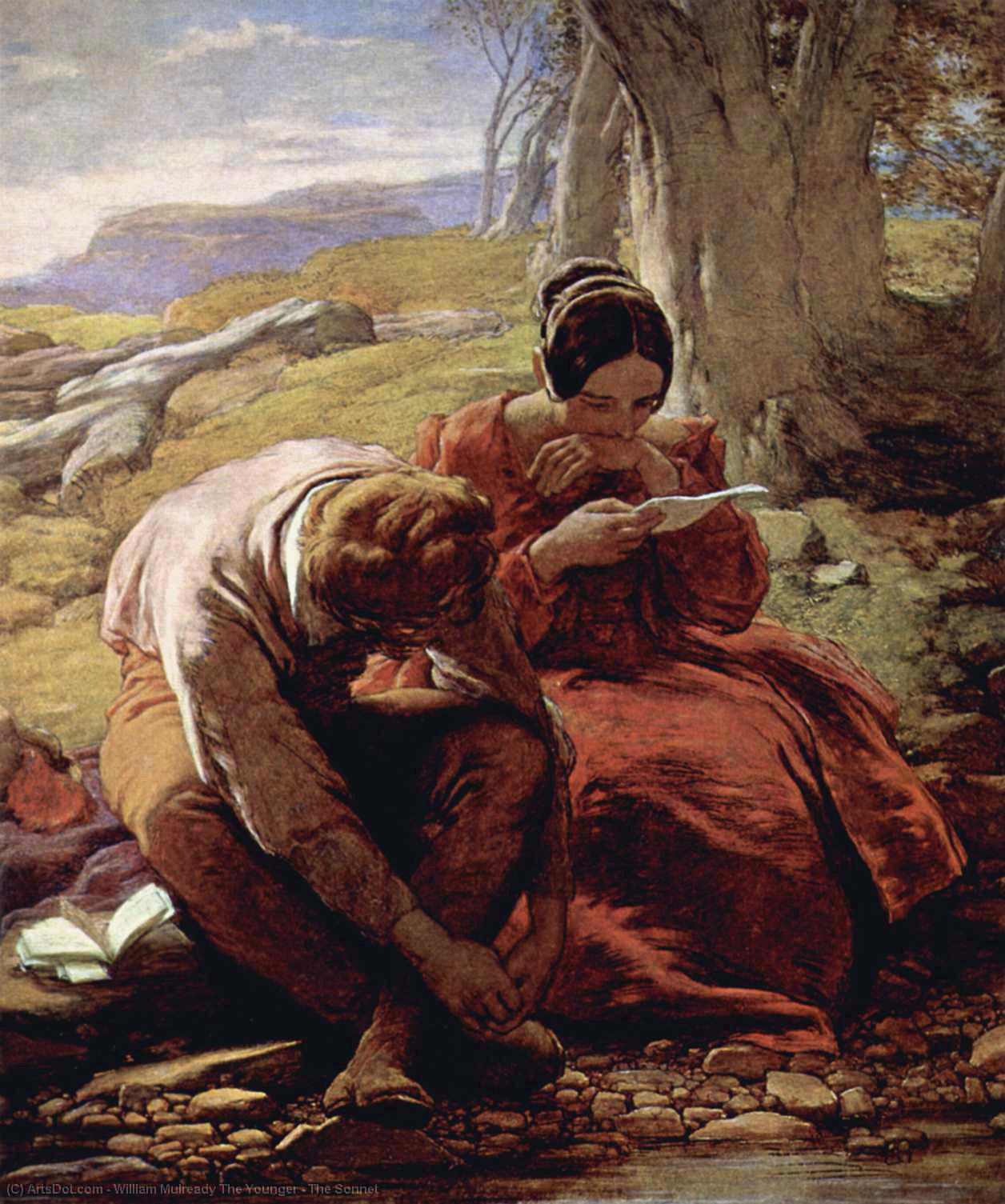 Compra Riproduzioni D'arte Del Museo Il Sonnet, 1839 di William Mulready The Younger (1786-1863, Ireland) | ArtsDot.com