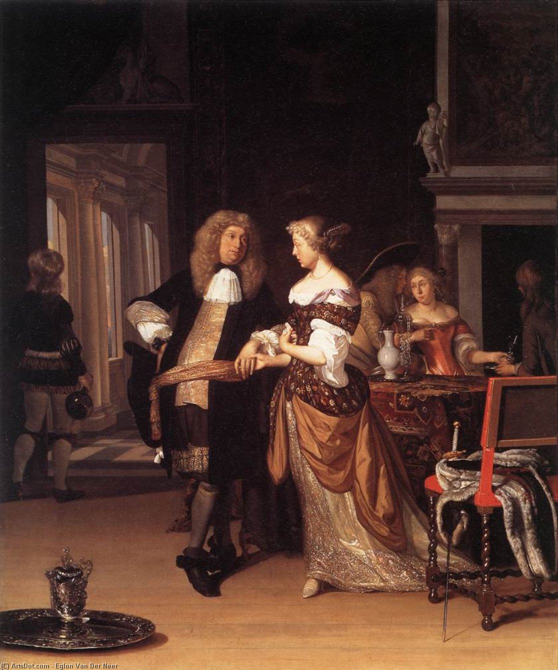 Buy Museum Art Reproductions Elegant Couple in an Interior, 1678 by Eglon Van Der Neer | ArtsDot.com