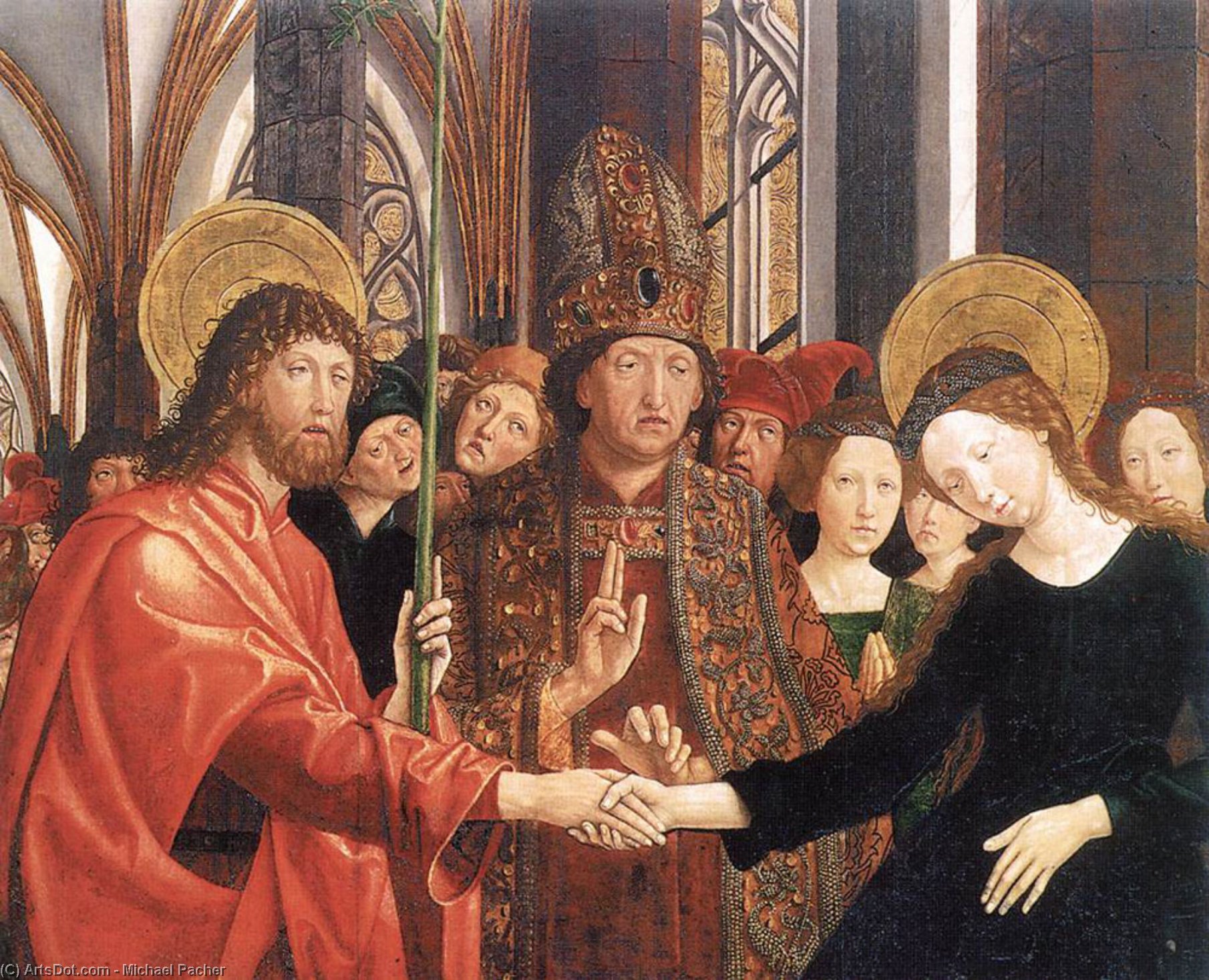 Order Paintings Reproductions The Engagement of Virgin, 1495 by Michael Pacher (1435-1498, Italy) | ArtsDot.com