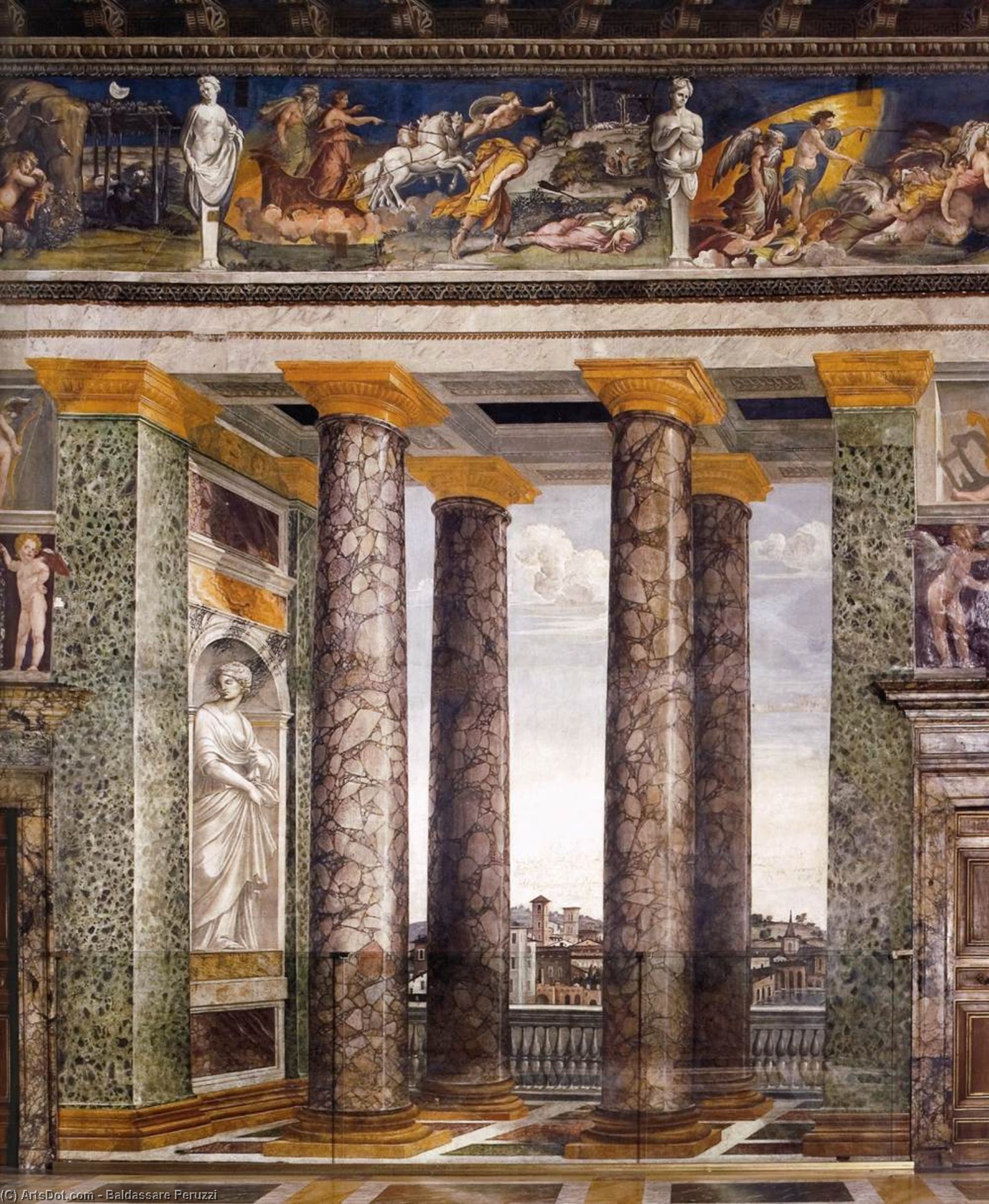Pedir Reproducciones De Pinturas Decoración de la Sala delle Prospettive, 1515 de Baldassare Peruzzi (1481-1537, Italy) | ArtsDot.com