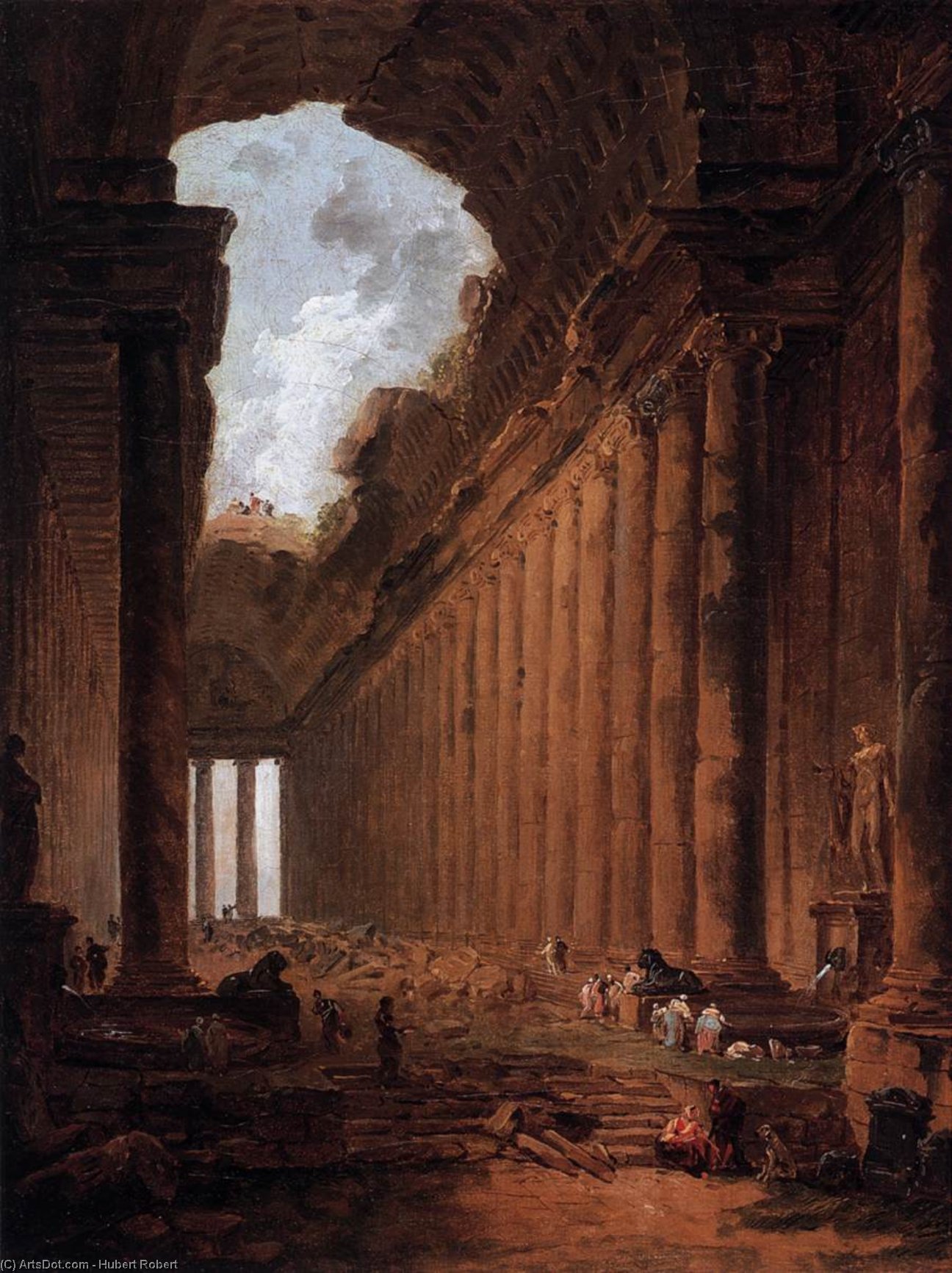 Order Oil Painting Replica Ruin Capriccio, 1786 by Hubert Robert (1733-1808, France) | ArtsDot.com