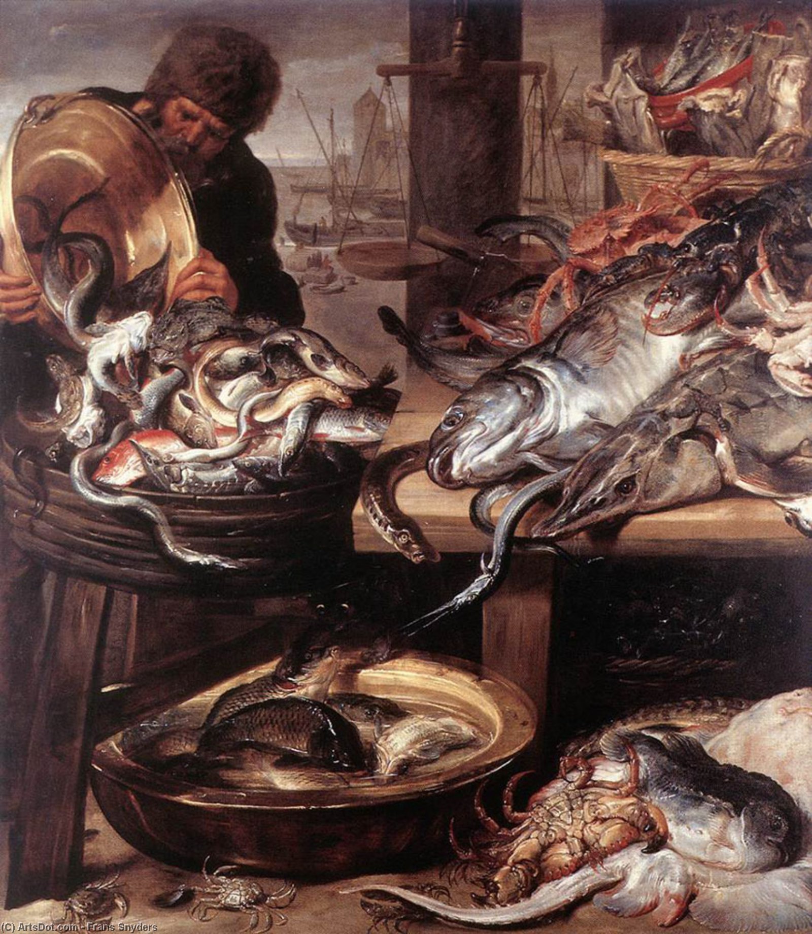 Order Art Reproductions The Fishmonger by Frans Snyders (1579-1657, Belgium) | ArtsDot.com