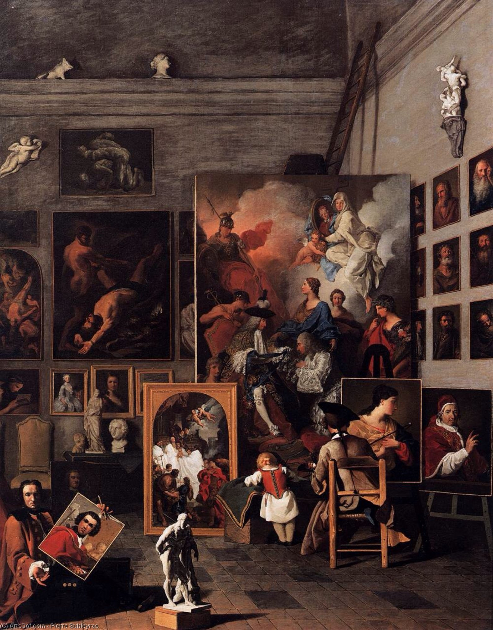 Order Oil Painting Replica The Studio of the Painter, 1746 by Pierre Subleyras (1699-1749, France) | ArtsDot.com