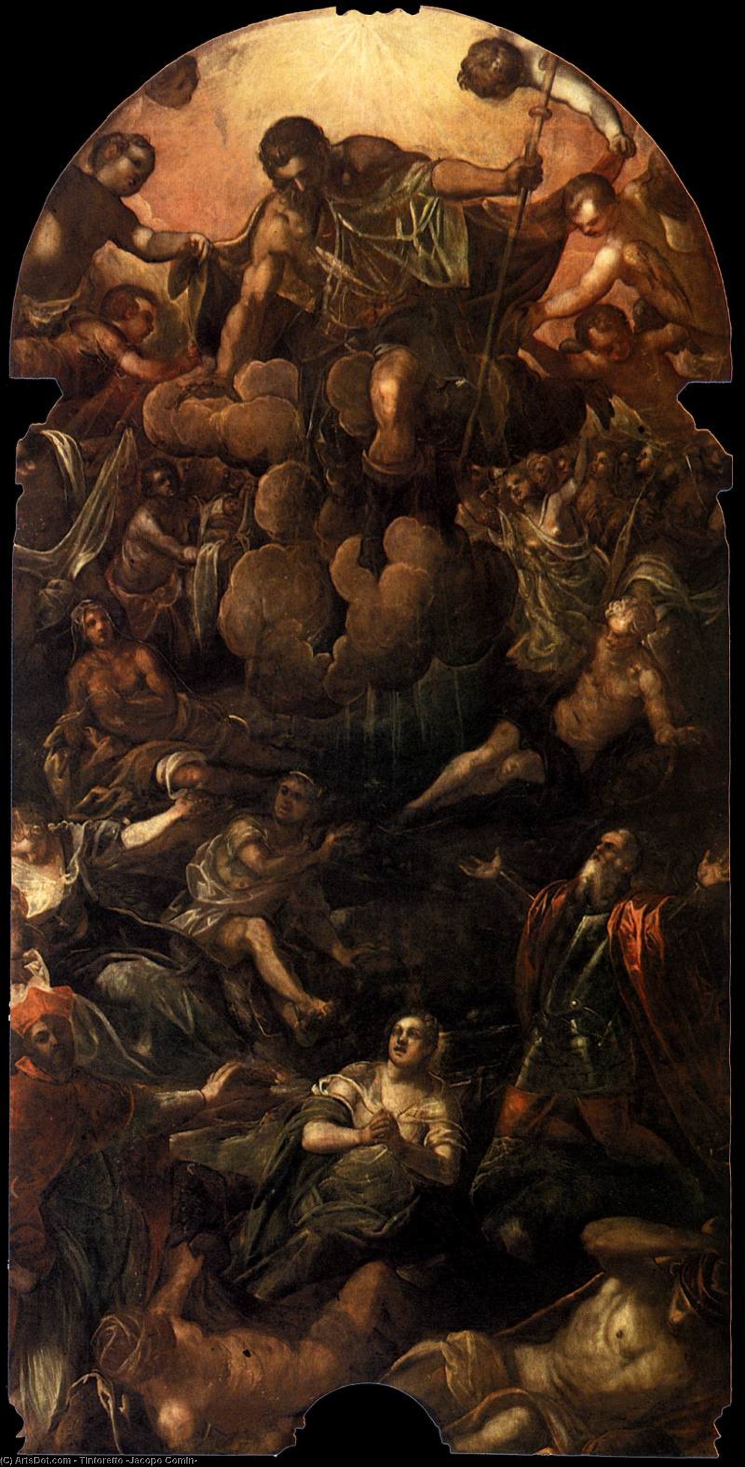 购买 博物馆艺术复制品，艺术复制品，绘画复制品，博物馆质量版画，美术复制品，着名绘画复制品，博物馆品质复制品，帆布艺术版画 圣罗克的外观, 1588 通过 Tintoretto (Jacopo Comin) (1518-1594, Italy) | ArtsDot.com