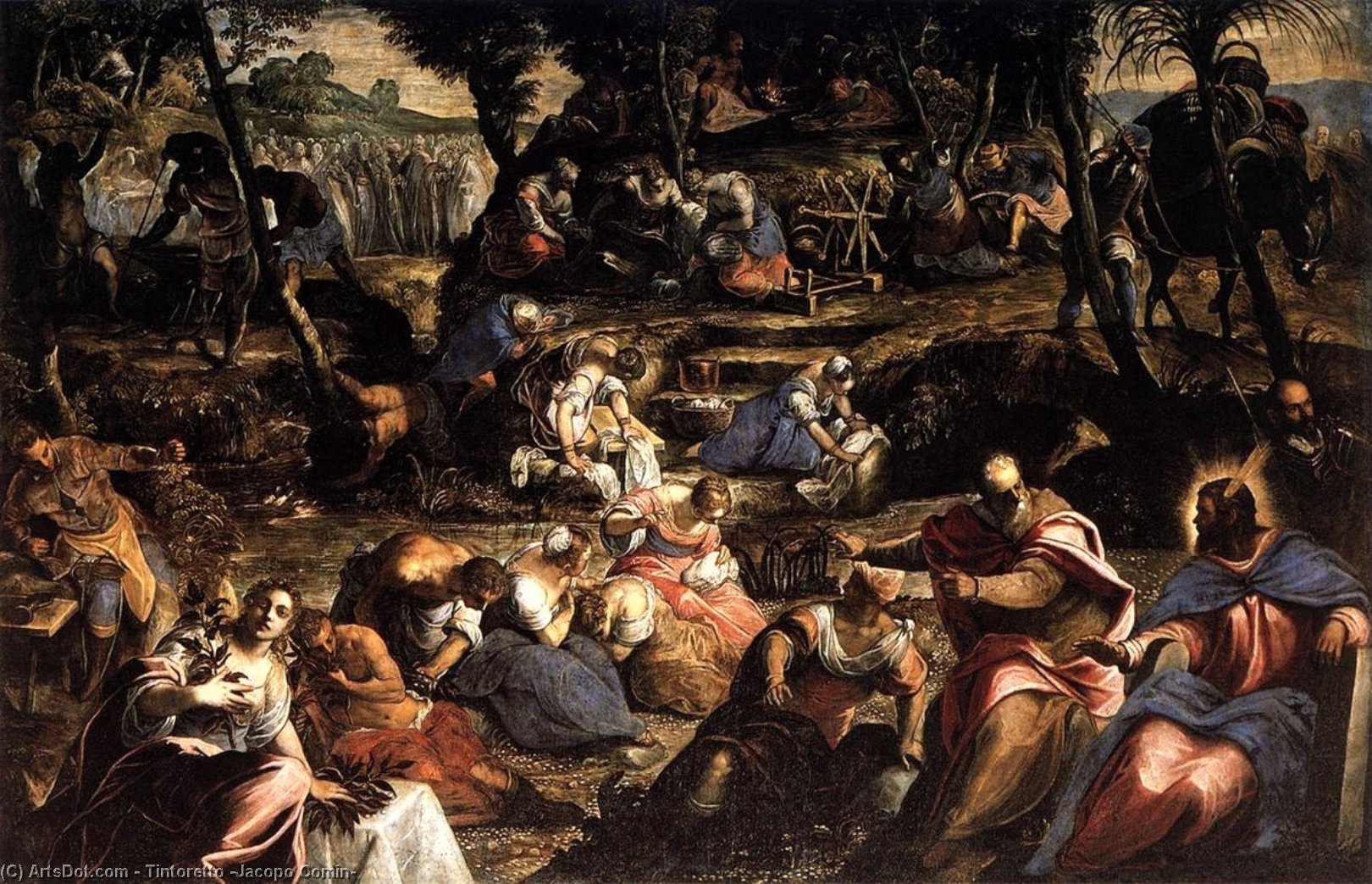Order Paintings Reproductions The Jews in the Desert, 1593 by Tintoretto (Jacopo Comin) (1518-1594, Italy) | ArtsDot.com