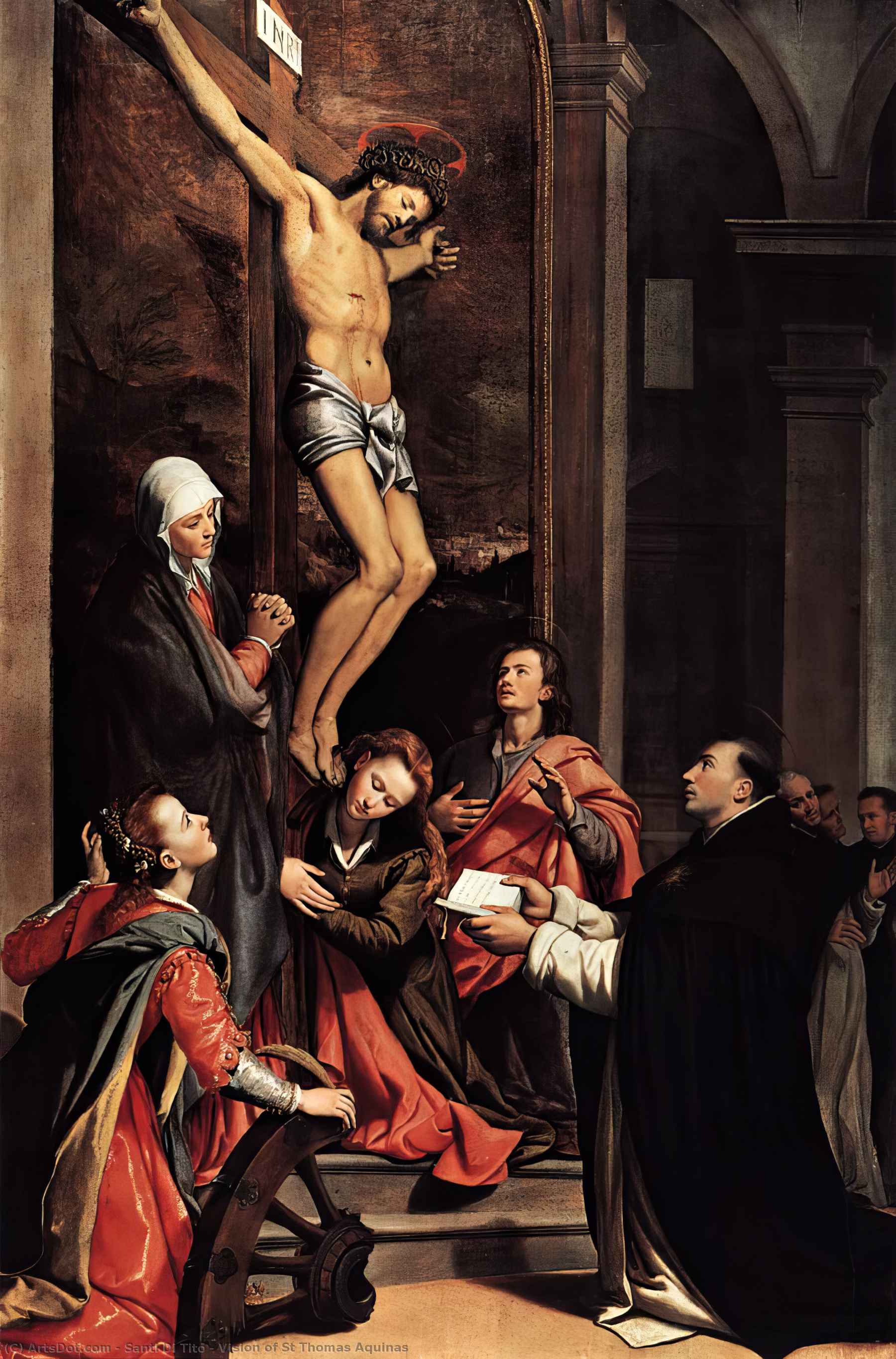 Order Art Reproductions Vision of St Thomas Aquinas, 1593 by Santi Di Tito (1536-1603, Italy) | ArtsDot.com