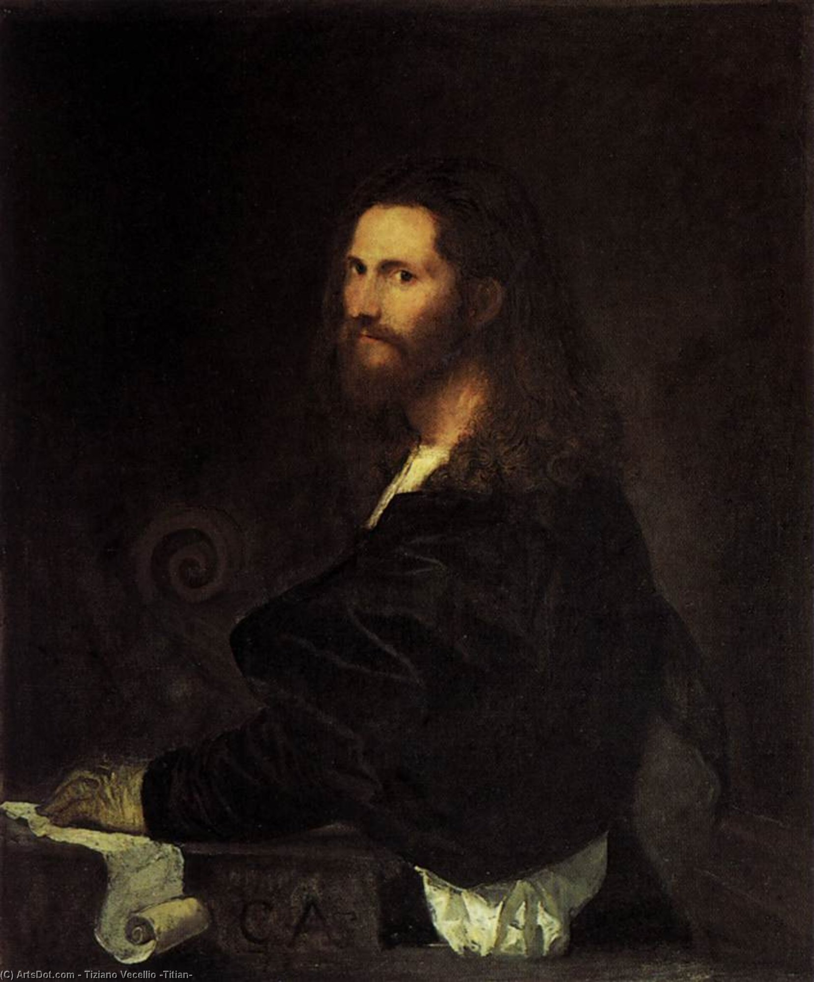 Order Paintings Reproductions Portrait of a Musician, 1808 by Tiziano Vecellio (Titian) (1490-1576, Italy) | ArtsDot.com