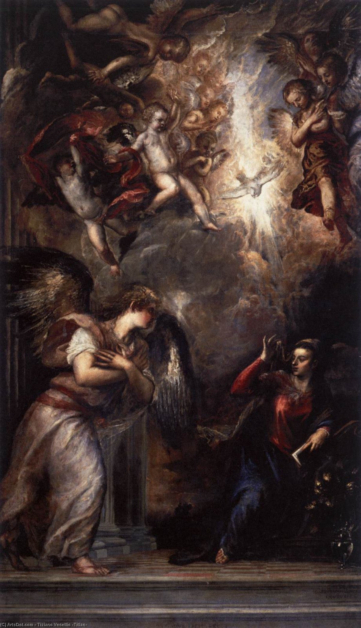 Pedir Reproducciones De Pinturas La Anunciación, 1562 de Tiziano Vecellio (Titian) (1490-1576, Italy) | ArtsDot.com