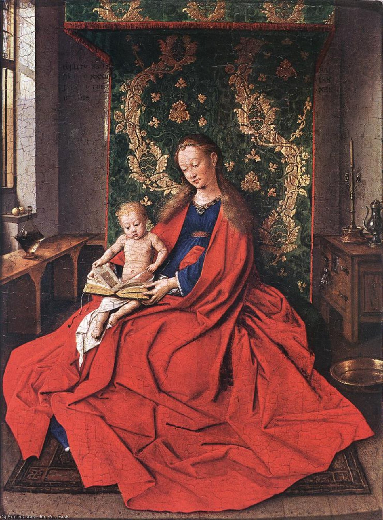 順序 絵画のコピー 子供の読書とマドンナ, 1433 バイ Jan Van Eyck (1390-1441, Netherlands) | ArtsDot.com