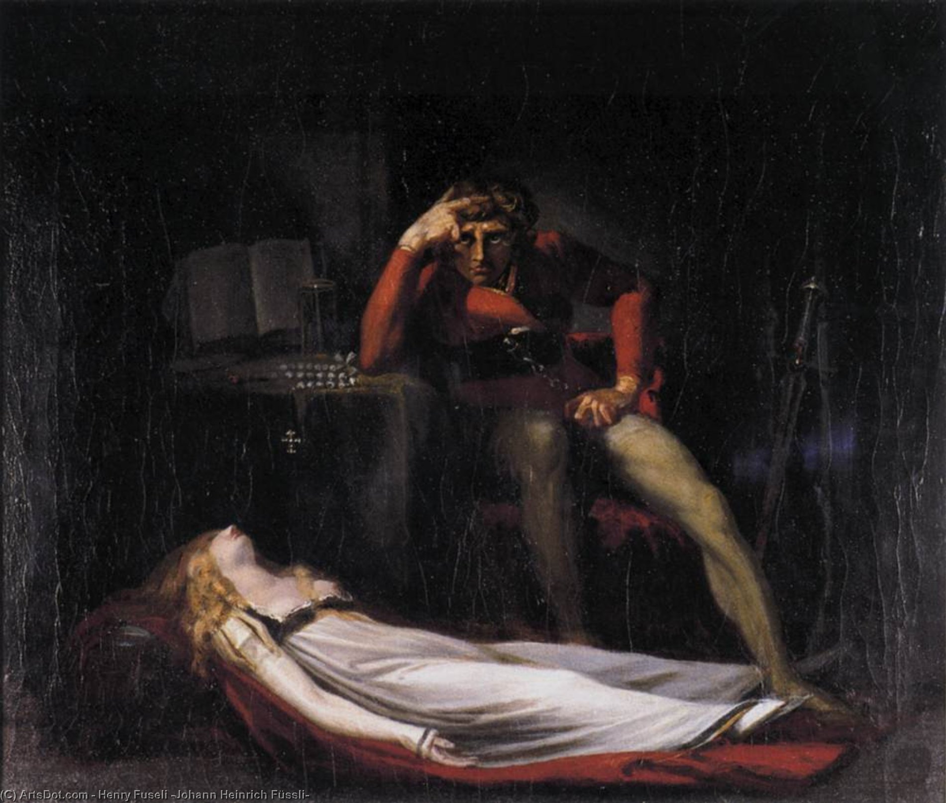 顺序 油畫 埃泽林和美杜娜, 1779 通过 Henry Fuseli (Johann Heinrich Füssli) (1741-1825, Switzerland) | ArtsDot.com