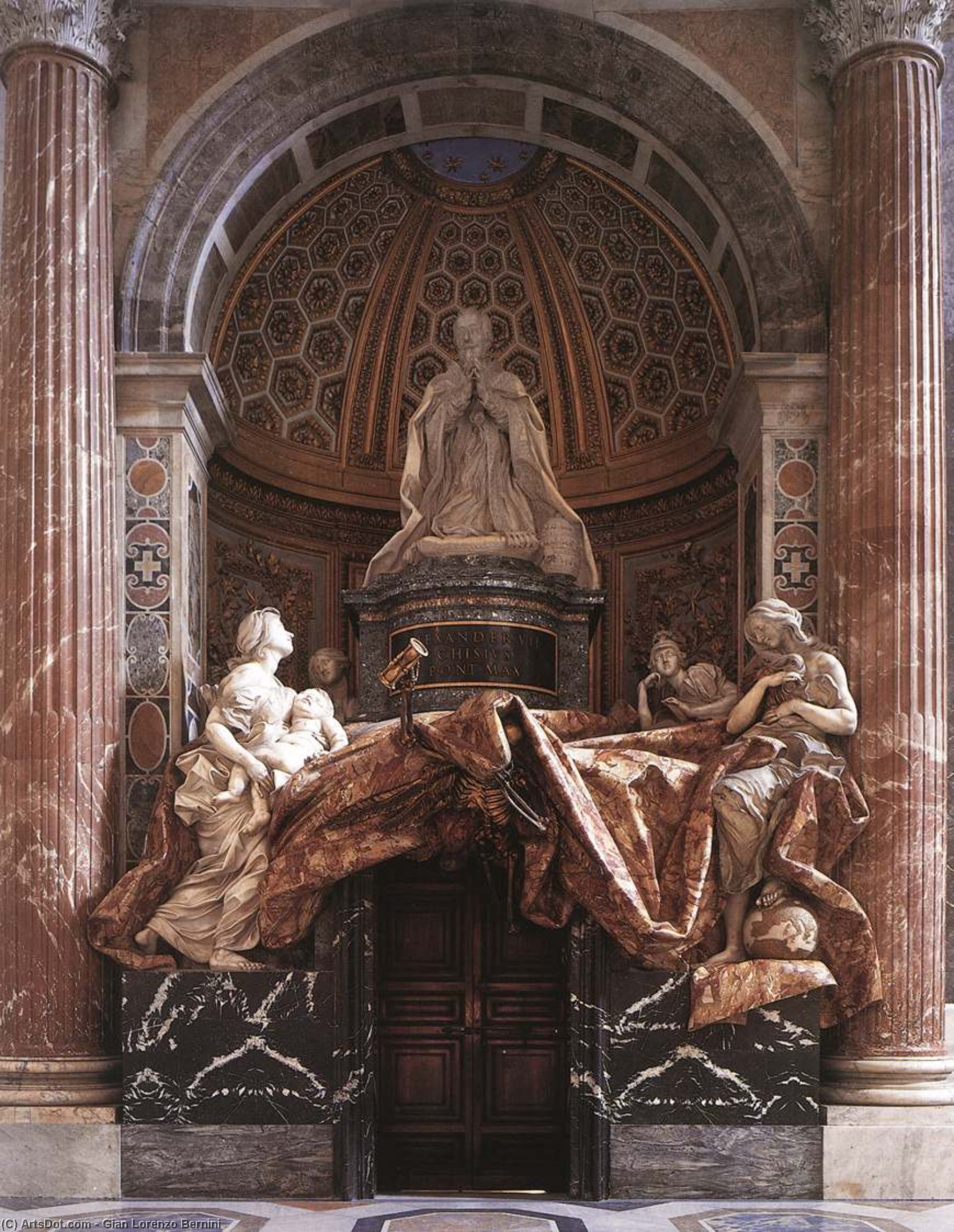 Order Art Reproductions Tomb of Pope Alexander (Chigi) VII, 1671 by Gian Lorenzo Bernini (1598-1680, Italy) | ArtsDot.com