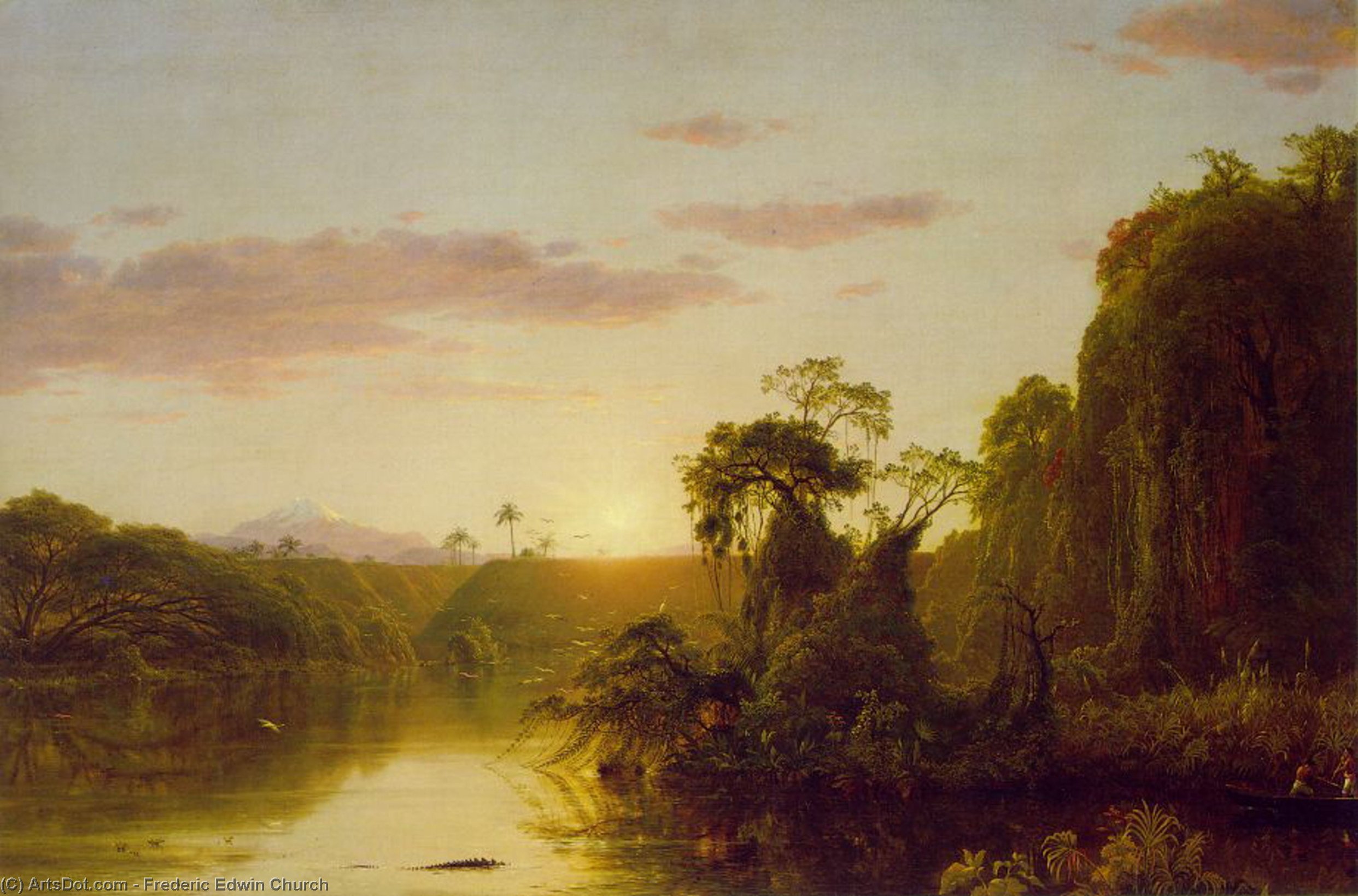 Buy Museum Art Reproductions La Magdalena (also known as Scene on the Magdalena), 1854 by Frederic Edwin Church (1826-1900, United States) | ArtsDot.com