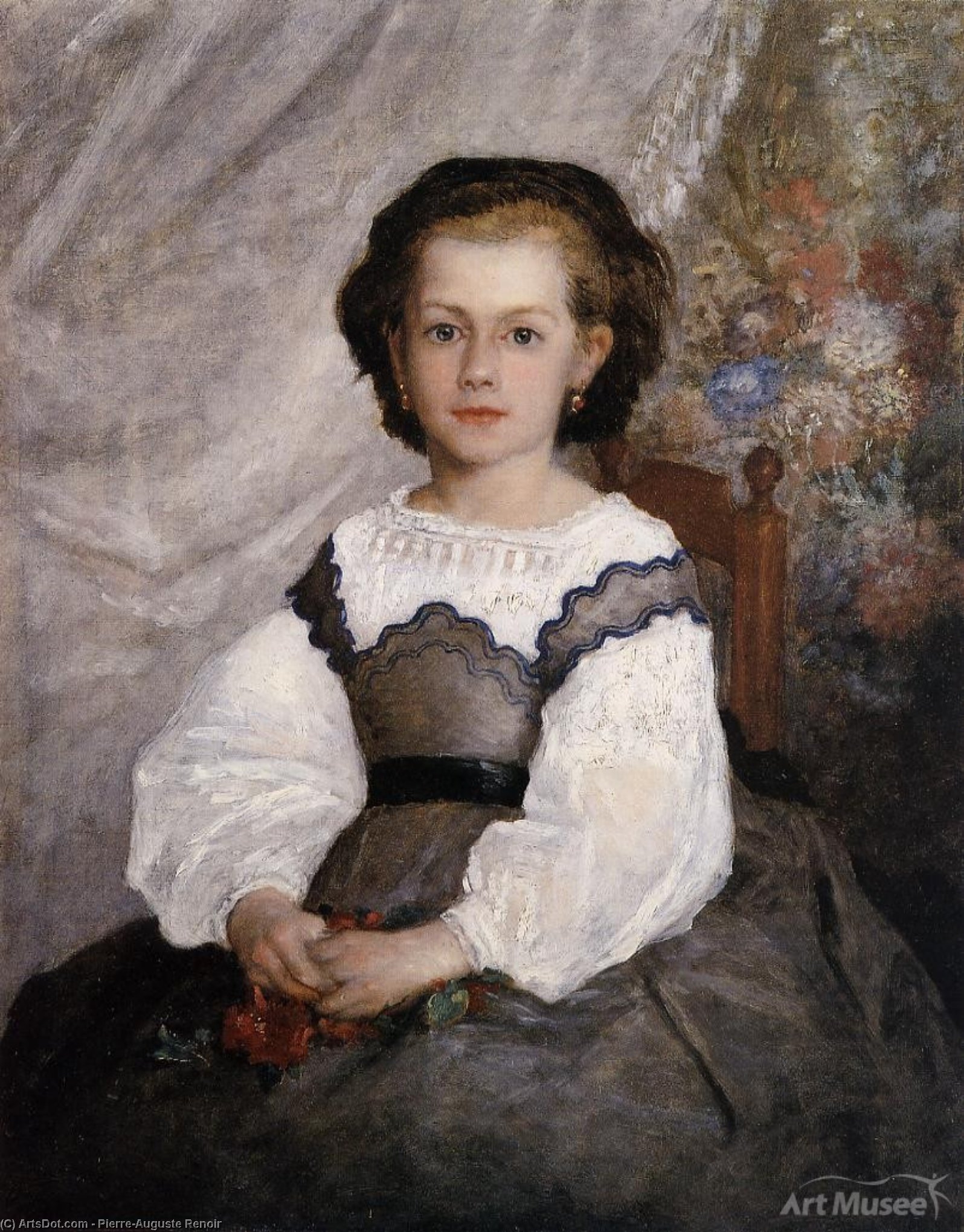 顺序 畫複製 Mademoiselle Romaine Lacaux, 1864 通过 Pierre-Auguste Renoir (1841-1919, France) | ArtsDot.com
