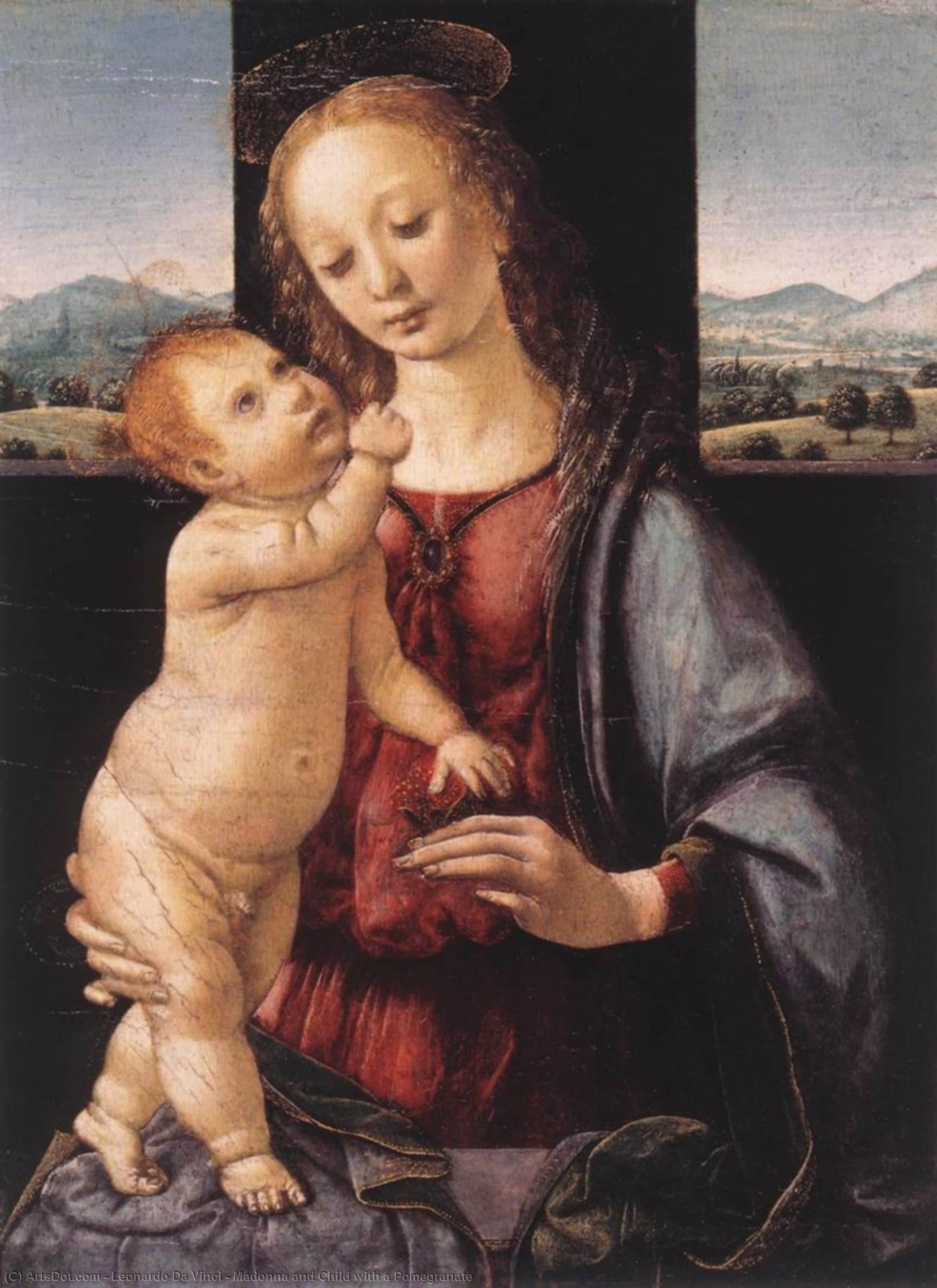 Order Oil Painting Replica Madonna and Child with a Pomegranate, 1472 by Leonardo Da Vinci (1452-1519, Italy) | ArtsDot.com