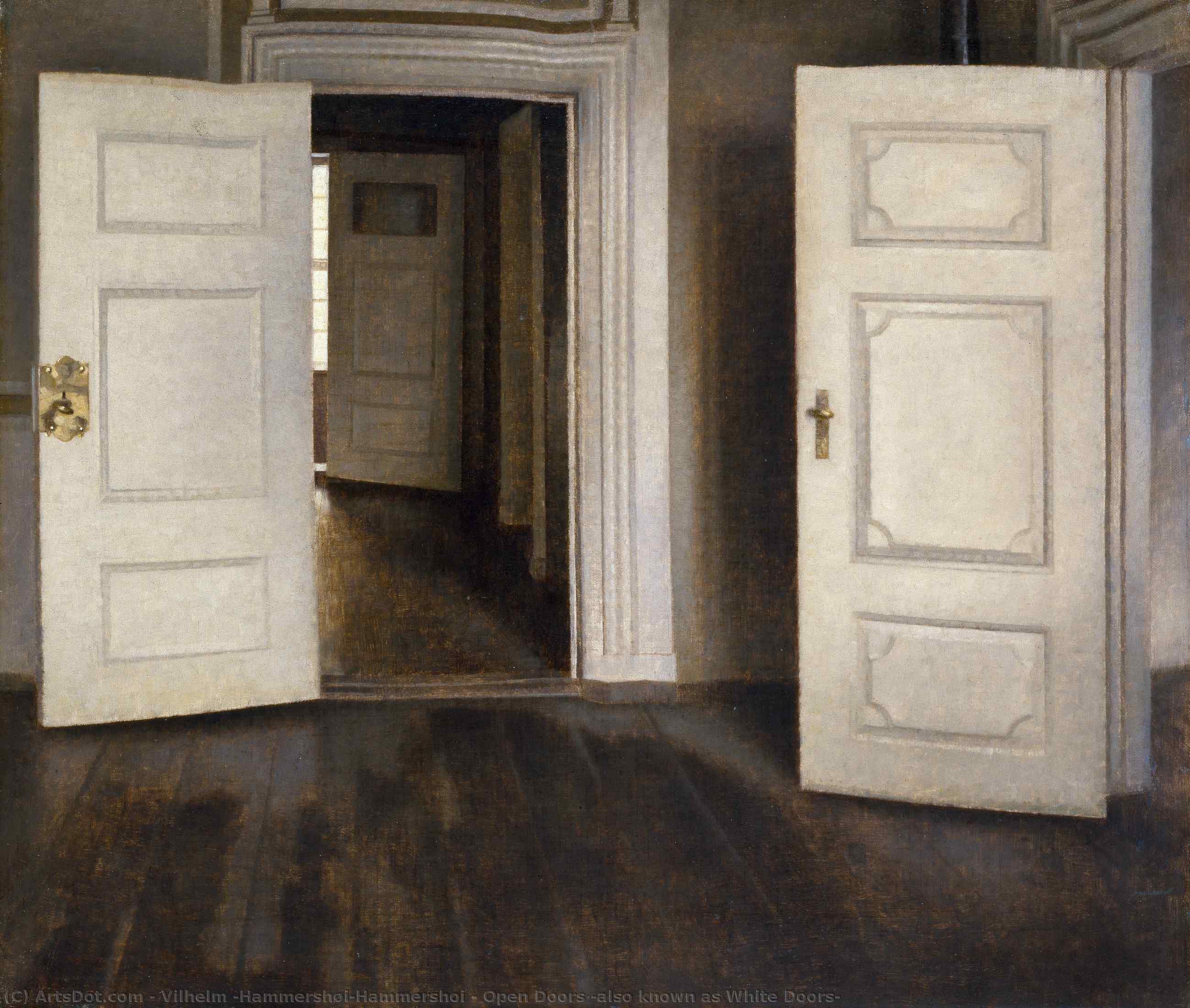 Order Oil Painting Replica Open Doors (also known as White Doors), 1905 by Vilhelm (Hammershøi)Hammershoi (1864-1916, Denmark) | ArtsDot.com