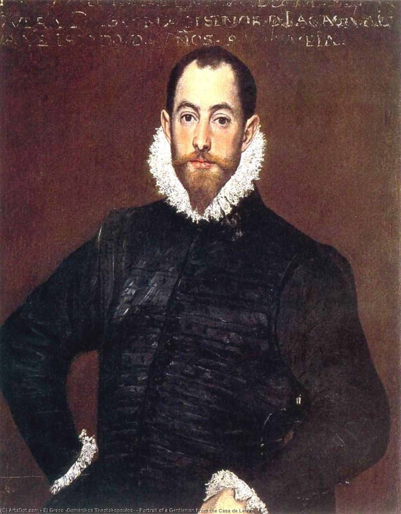 順序 手描き油絵 カサ・デ・レイヴァのジェントルマンの肖像, 1580 バイ El Greco (Doménikos Theotokopoulos) (1541-1614, Greece) | ArtsDot.com