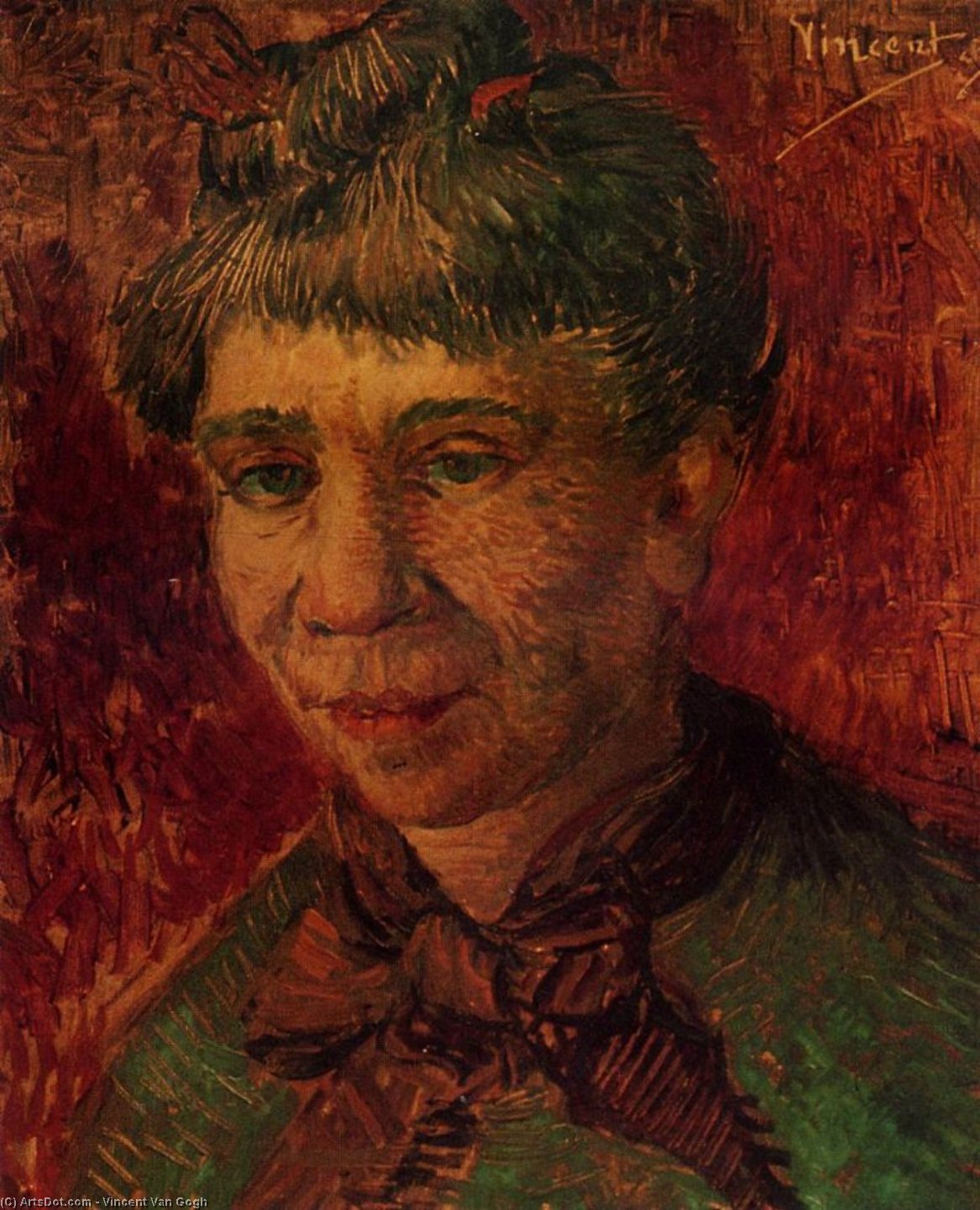 Order Art Reproductions Portrait of a Woman, 1886 by Vincent Van Gogh (1853-1890, Netherlands) | ArtsDot.com