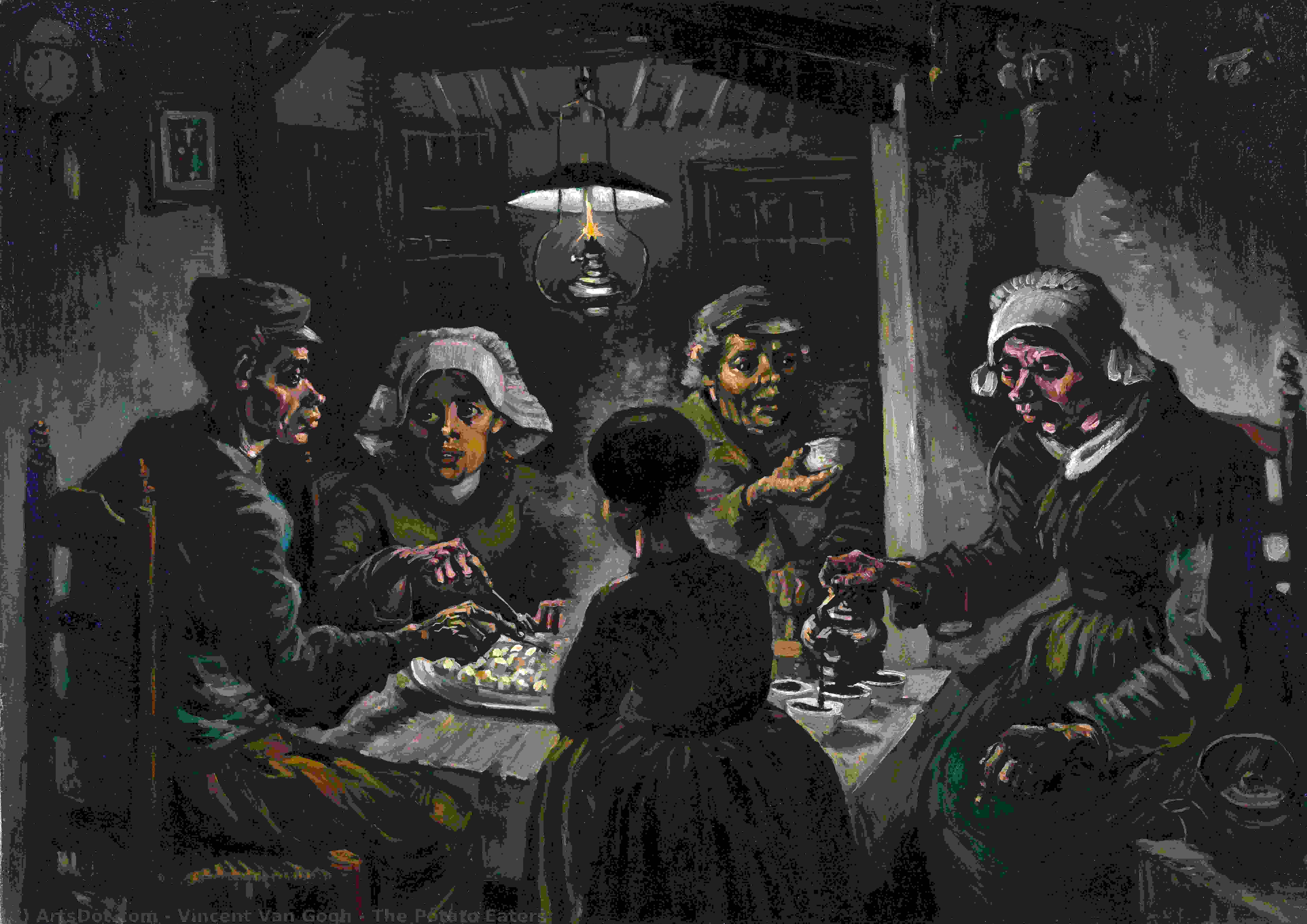 順序 手描き油絵 ポテト エイターズ, 1885 バイ Vincent Van Gogh (1853-1890, Netherlands) | ArtsDot.com