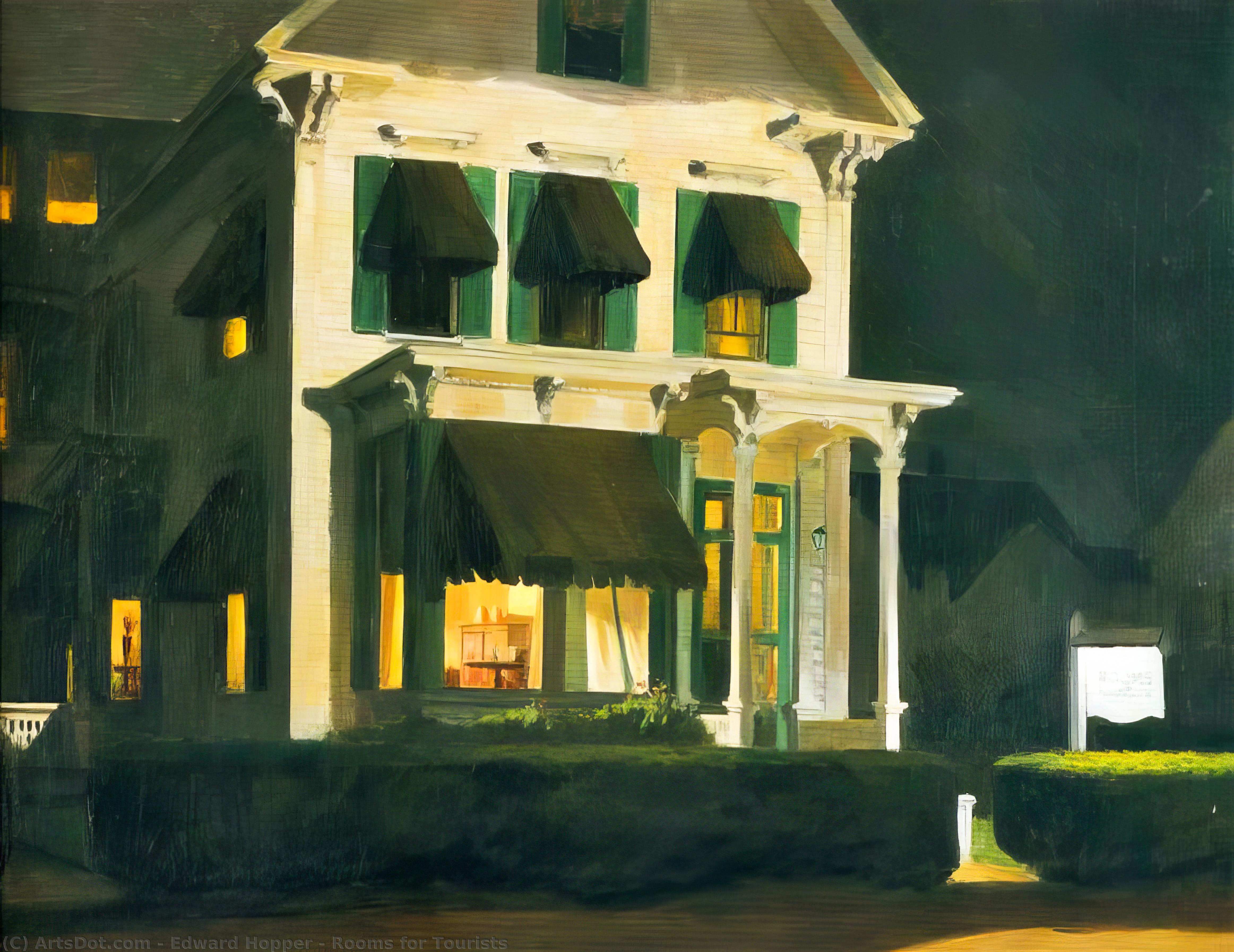 顺序 手工油畫 游客房间, 1945 通过 Edward Hopper (灵感来自) (1931-1967, United States) | ArtsDot.com
