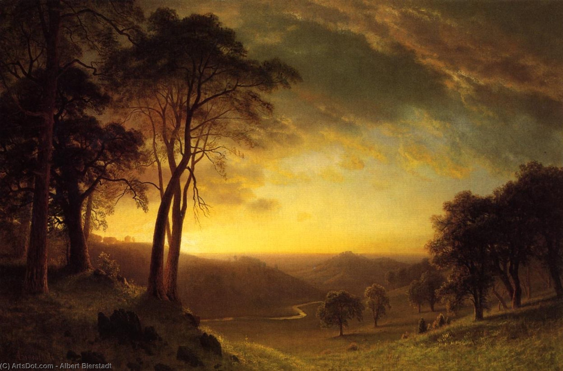 顺序 藝術再現 Sacramento River Valley 。, 1872 通过 Albert Bierstadt (1830-1902, Germany) | ArtsDot.com