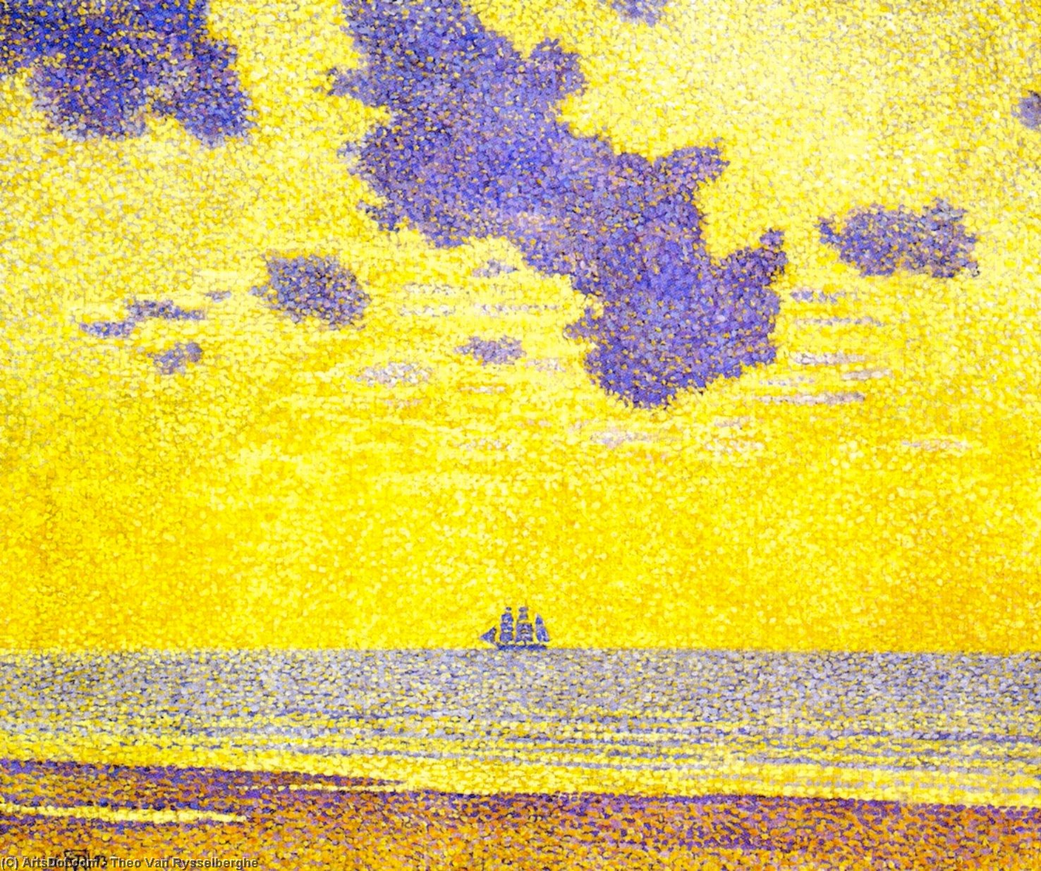 Kauf Museum Kunstreproduktionen Meereslandschaft, 1893 von Theo Van Rysselberghe (1862-1926, Belgium) | ArtsDot.com