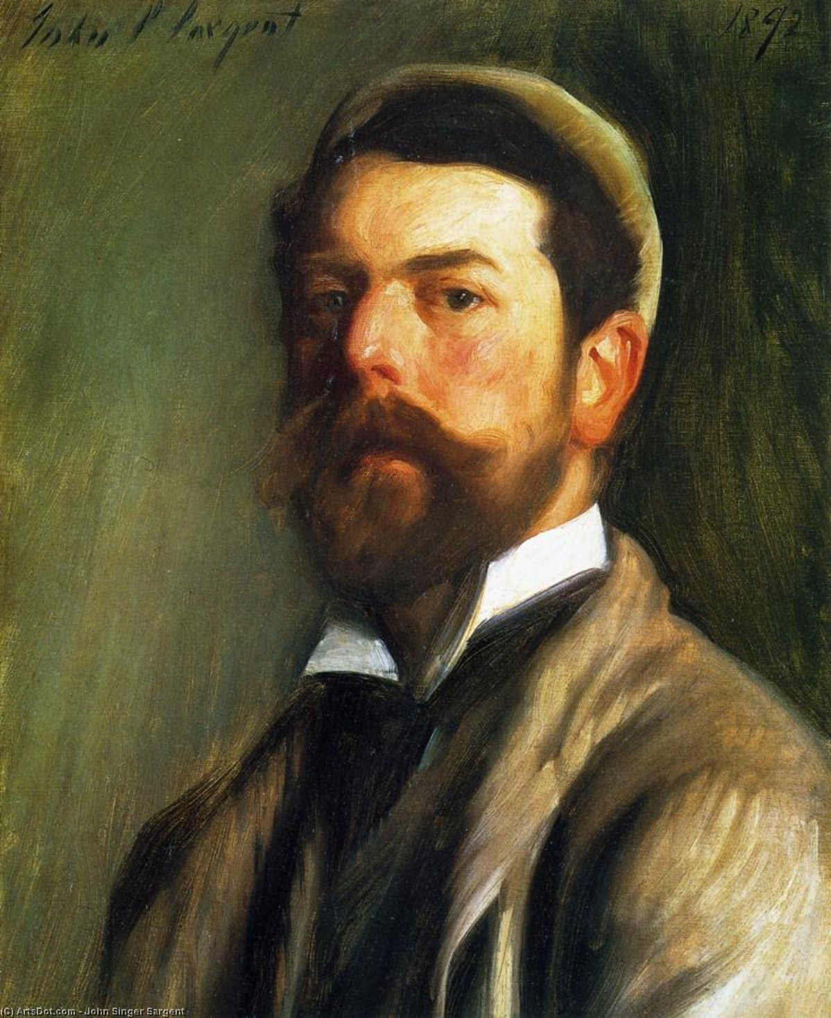 順序 手描き油絵 セルフポートレート, 1892 バイ John Singer Sargent (1856-1925, Italy) | ArtsDot.com