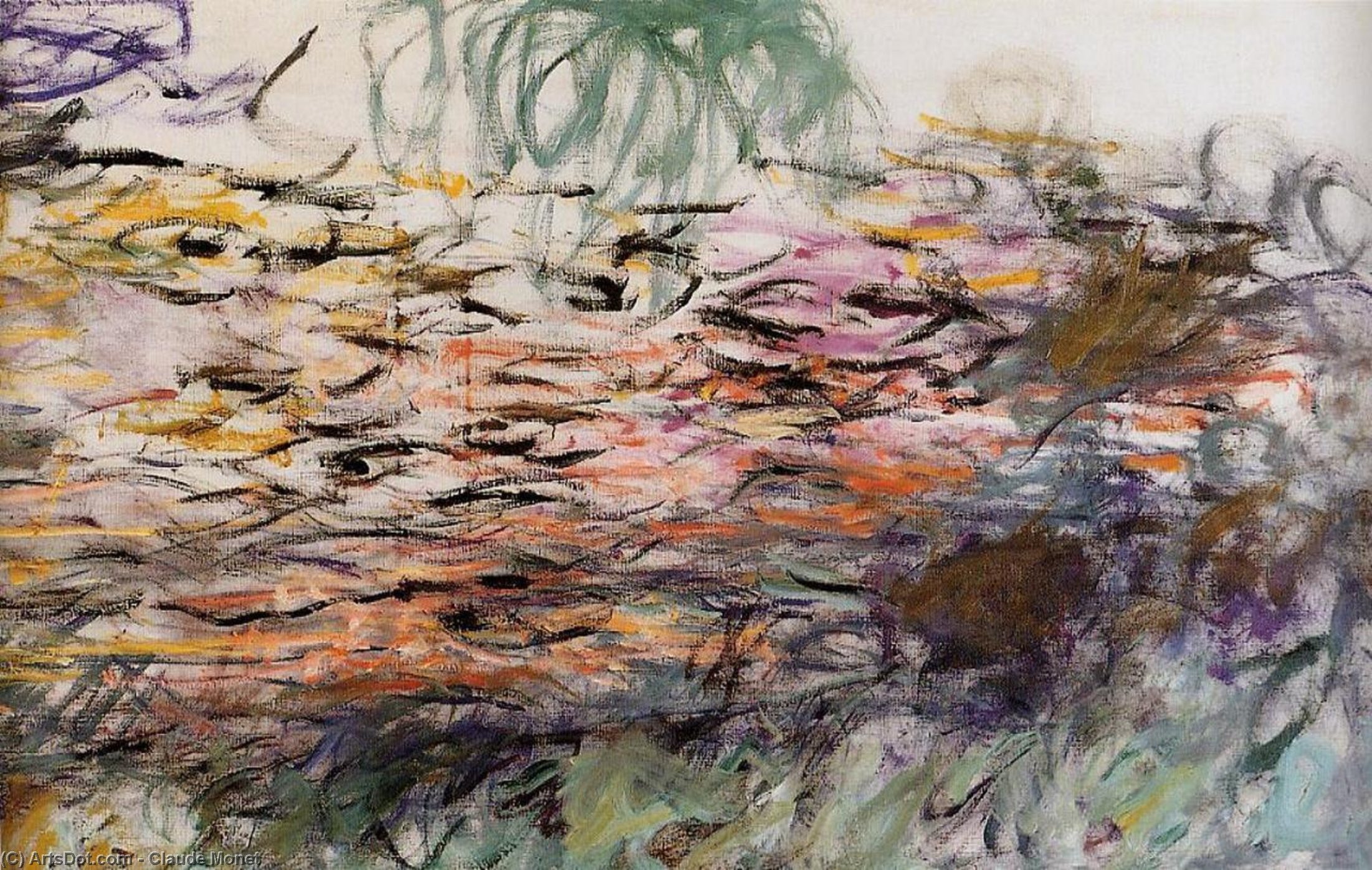 Ordinare Riproduzioni Di Quadri Water-Lilies (mezza destra), 1917 di Claude Monet (1840-1926, France) | ArtsDot.com